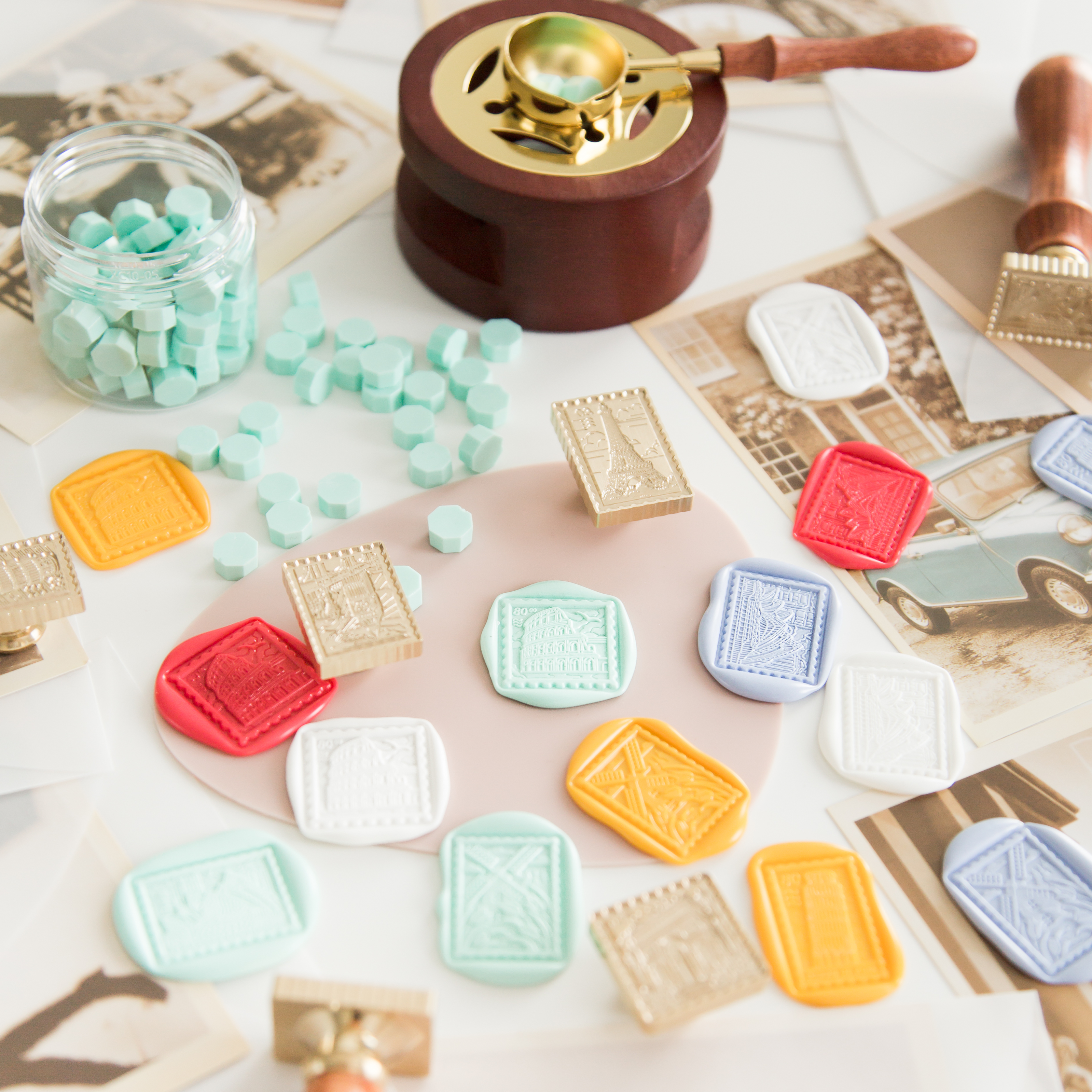 Schiefer Turm von Pisa-Briefmarke • Siegelstempel