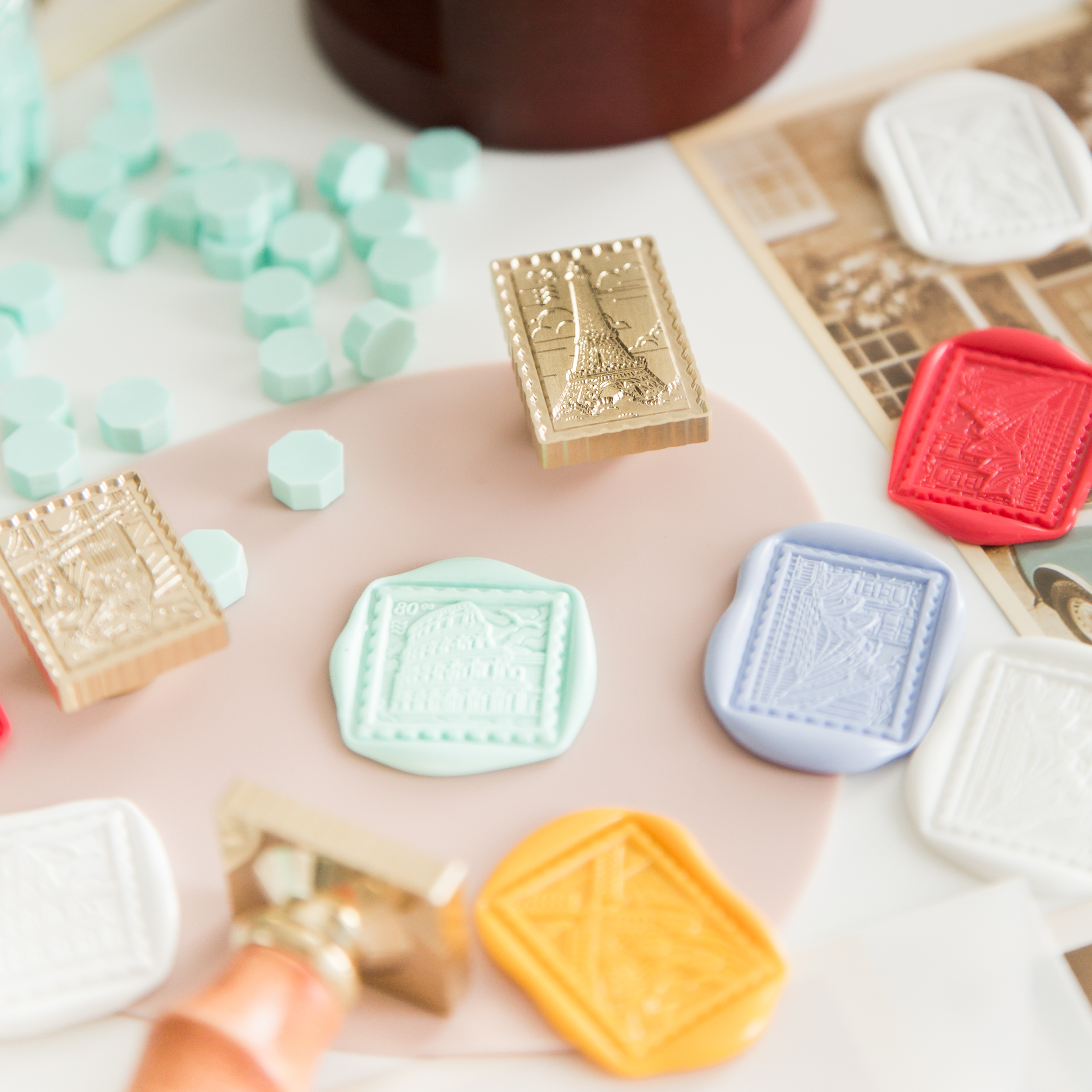 Schiefer Turm von Pisa-Briefmarke • Siegelstempel