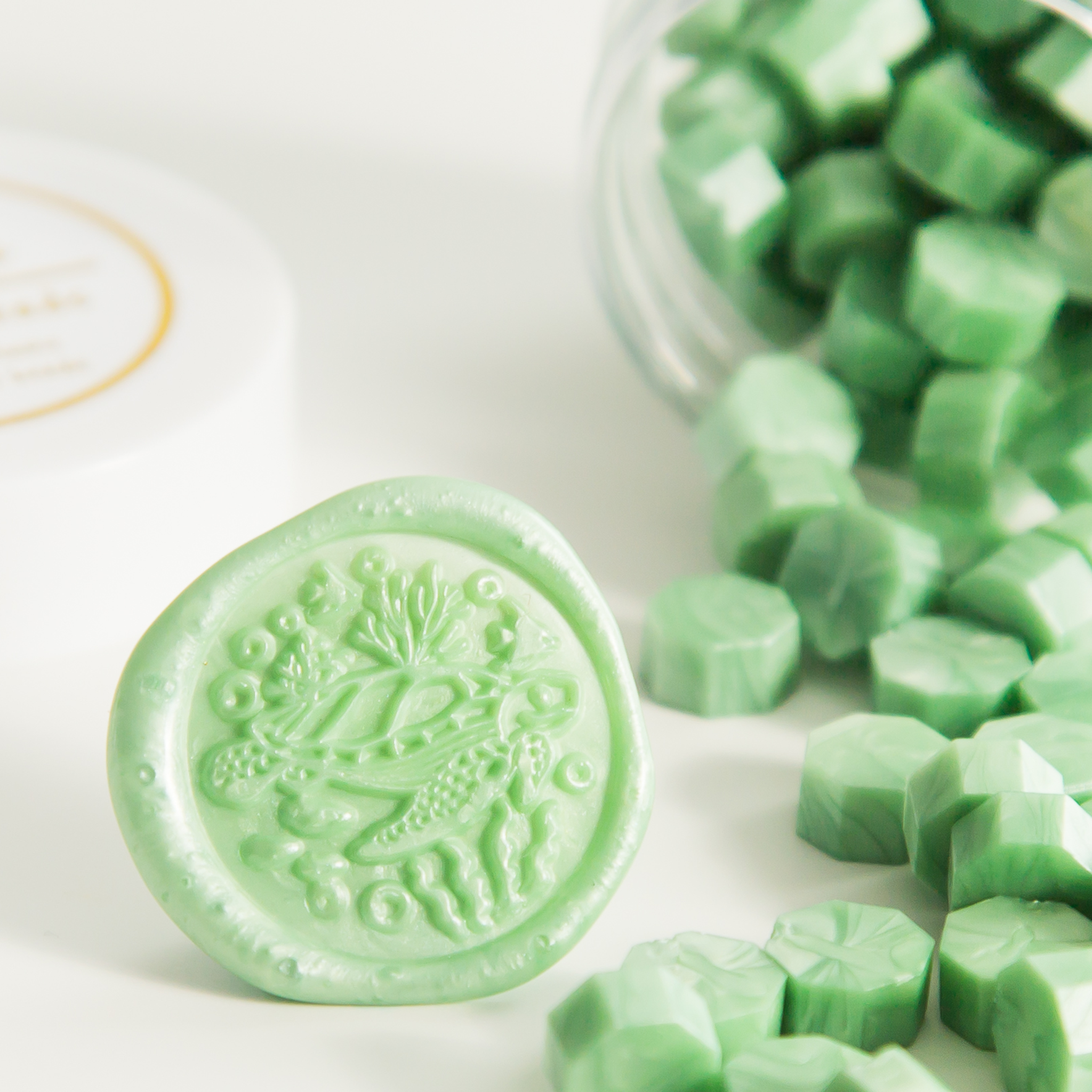 Lime Green Wax Seal Beads