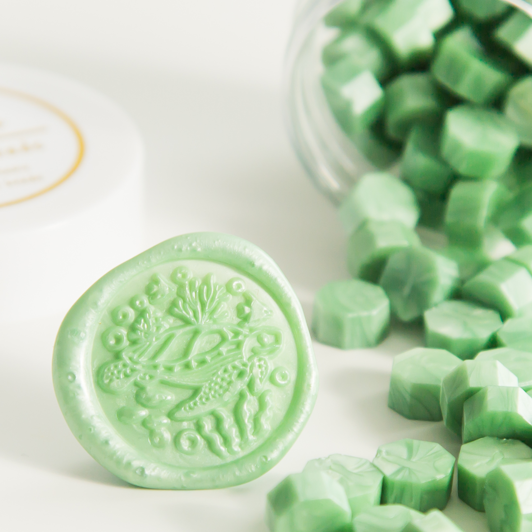 Lime Green Wax Seal Beads JessyAtSea