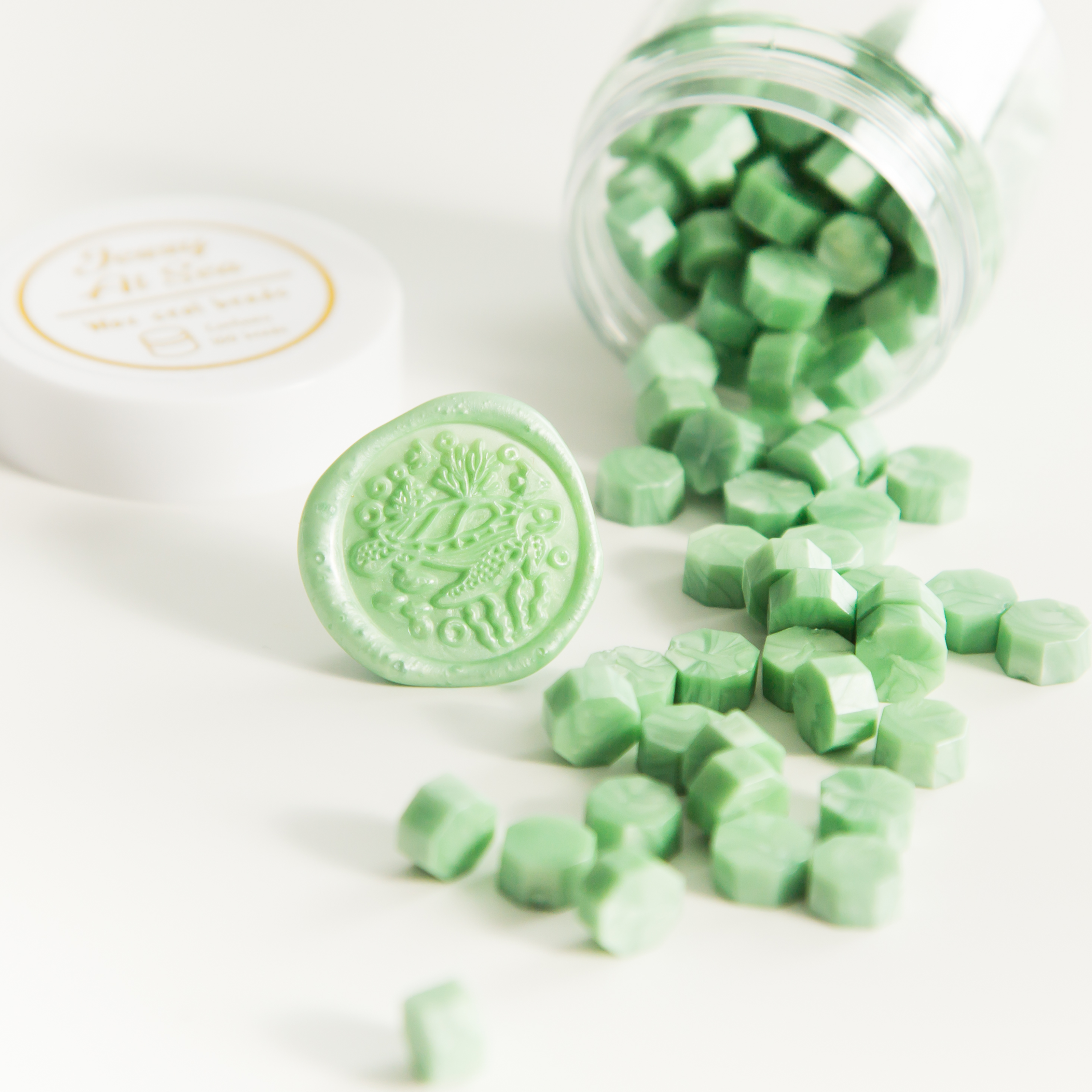 Lime Green Wax Seal Beads
