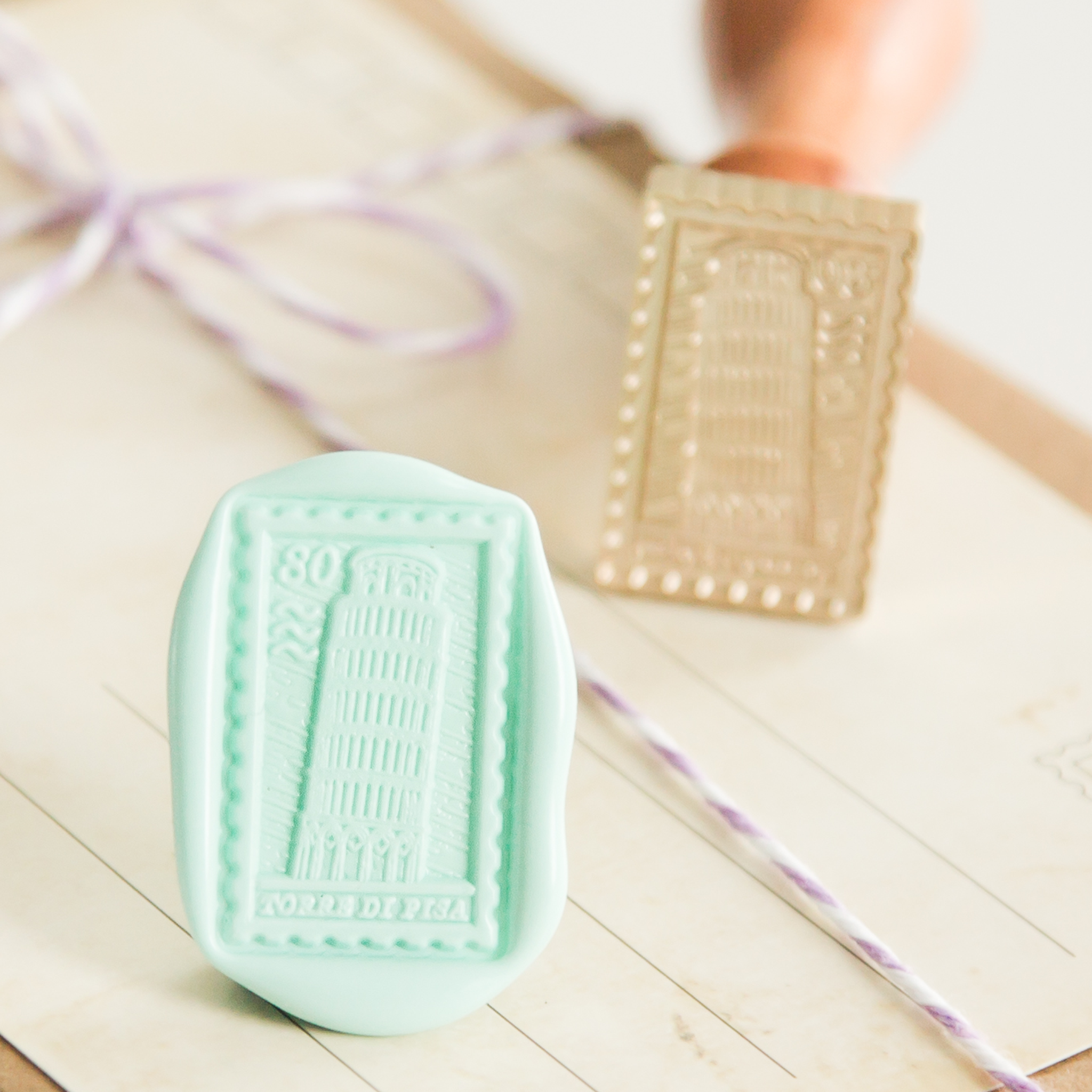 Toren van Pisa Postzegel • Wax Stempel