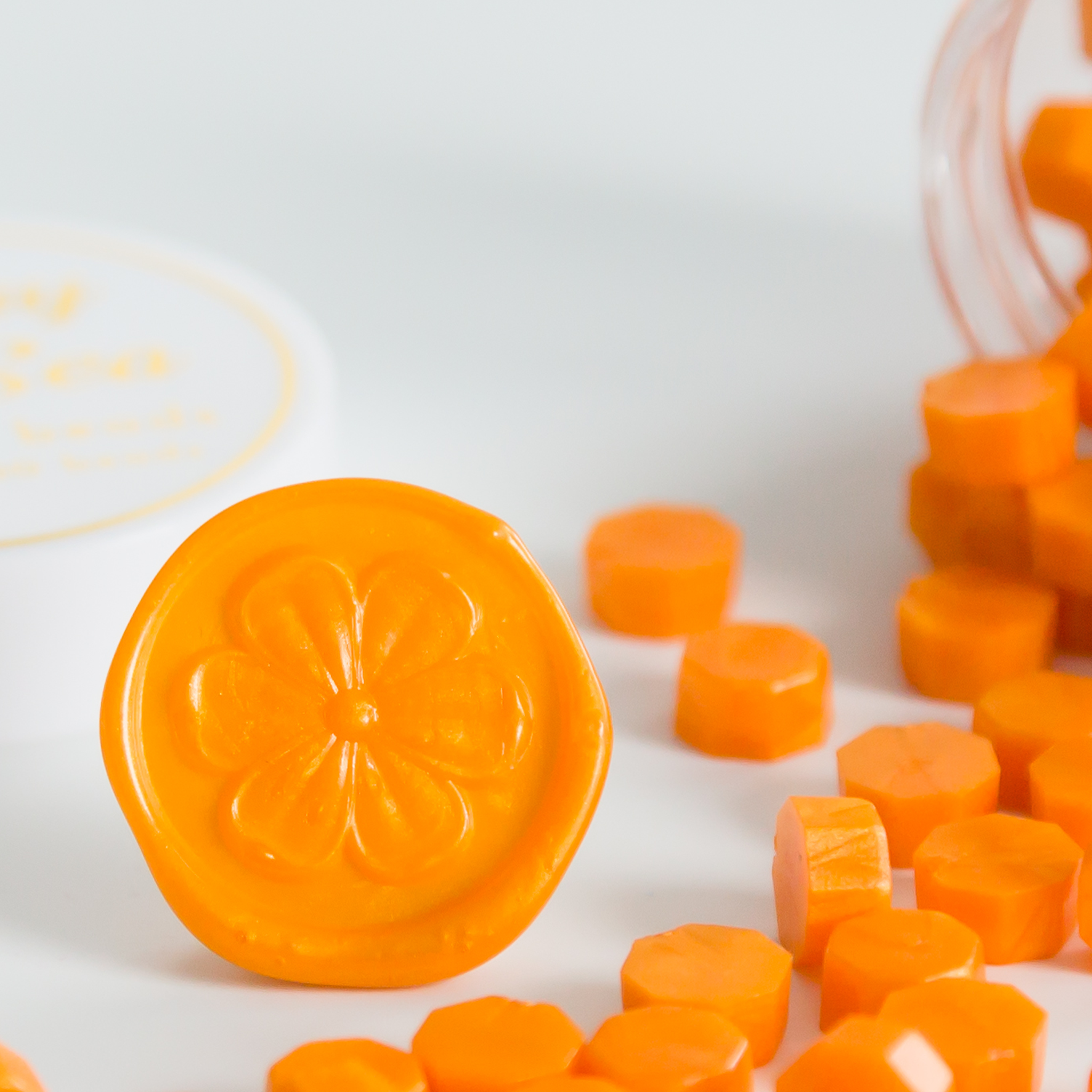 Orange Wax Seal Beads