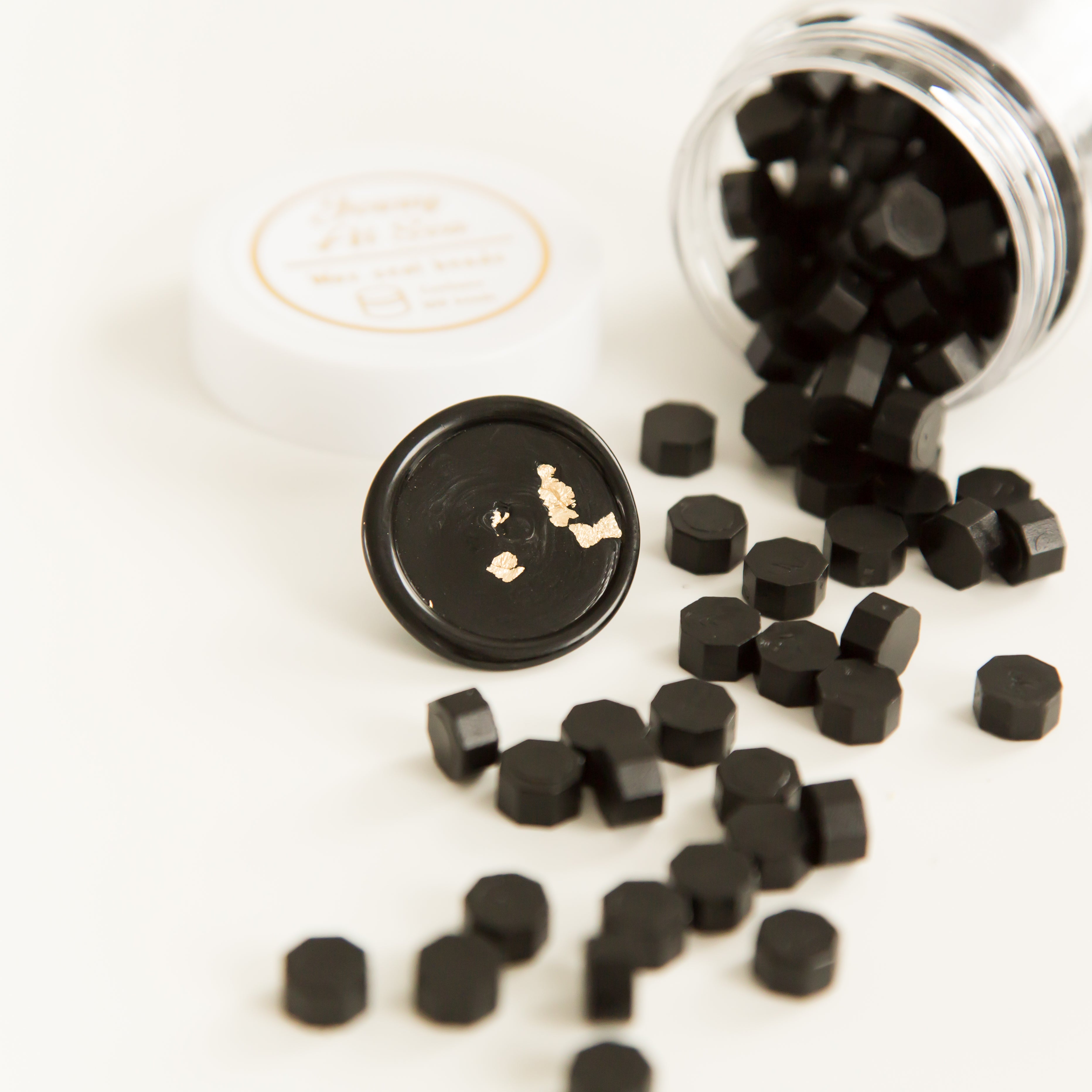 Matte Black Wax Seal Beads
