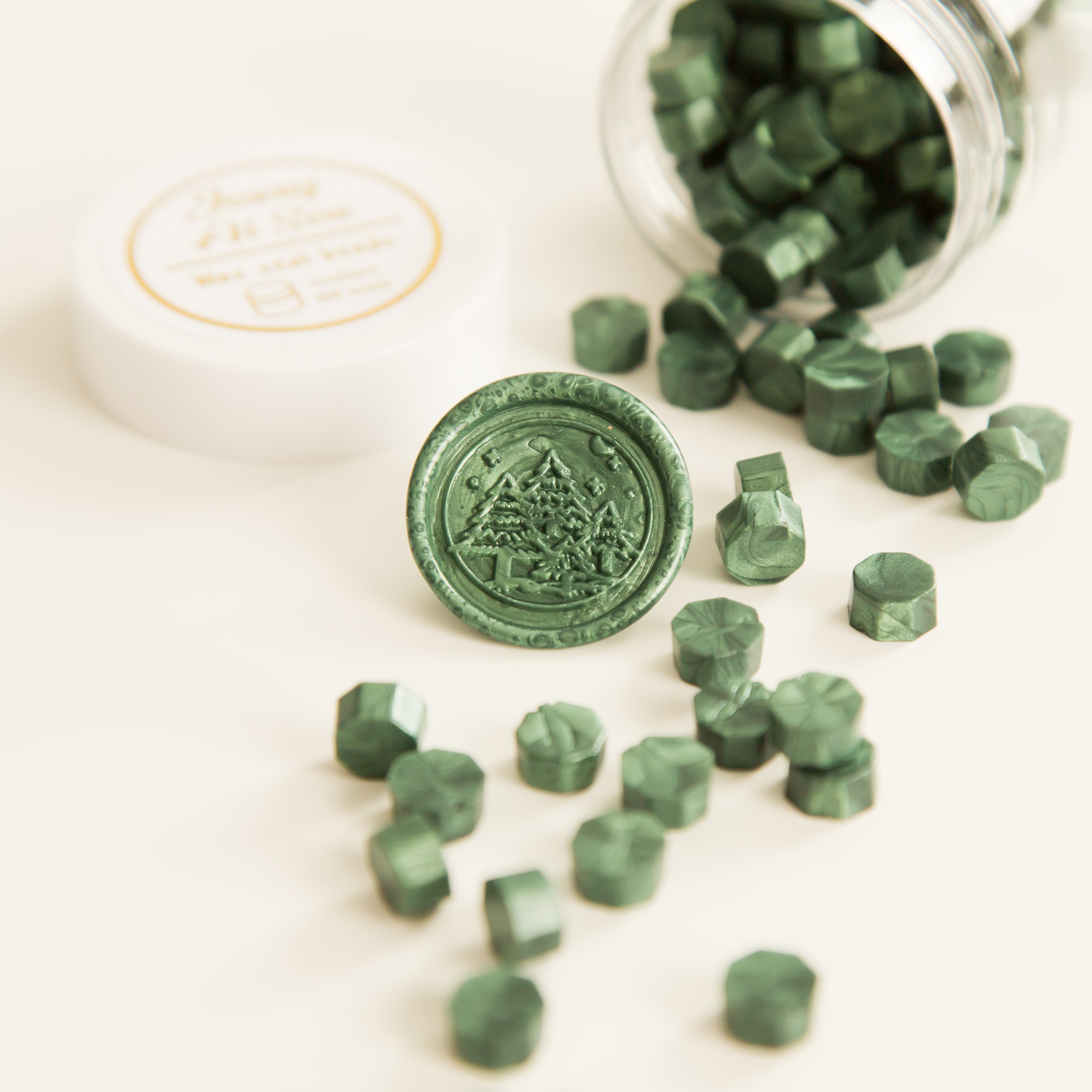 Dark Green • Wax Seal Beads
