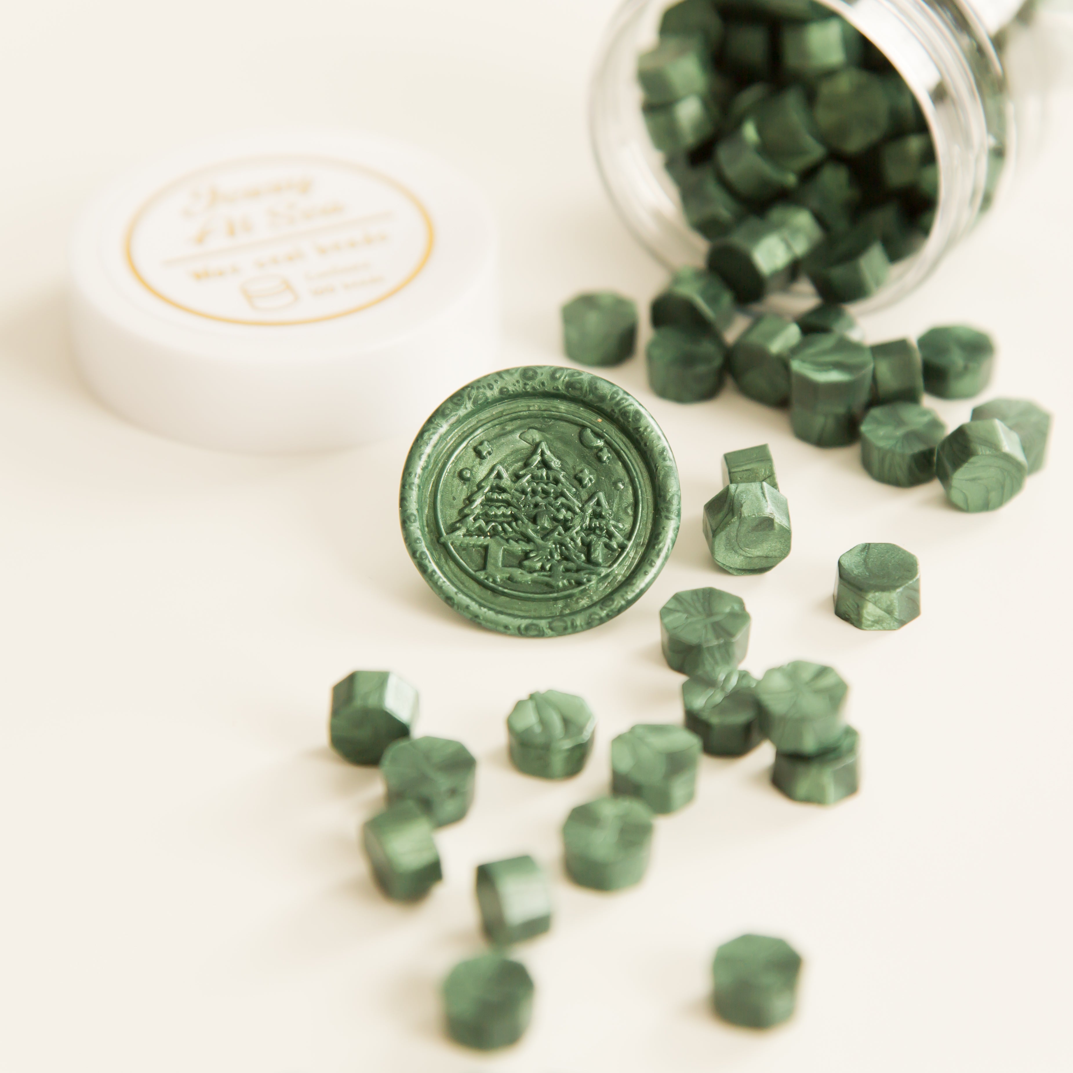 Dark Green Wax Seal Beads