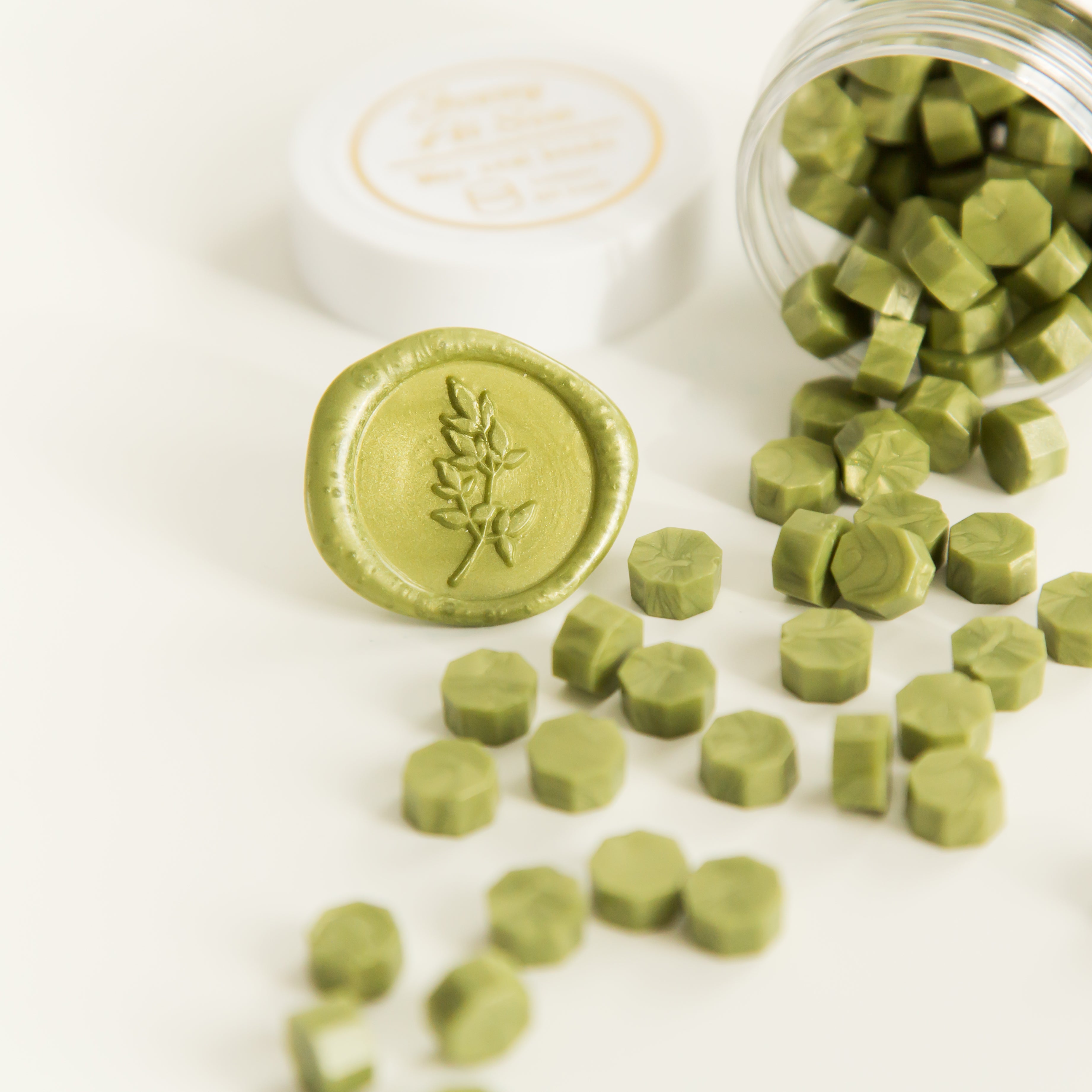 Olive Green Wax Seal Beads