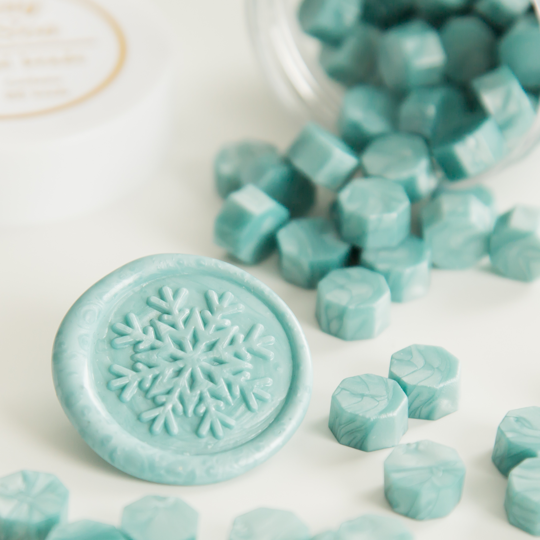 Aqua Blue Wax Seal Beads