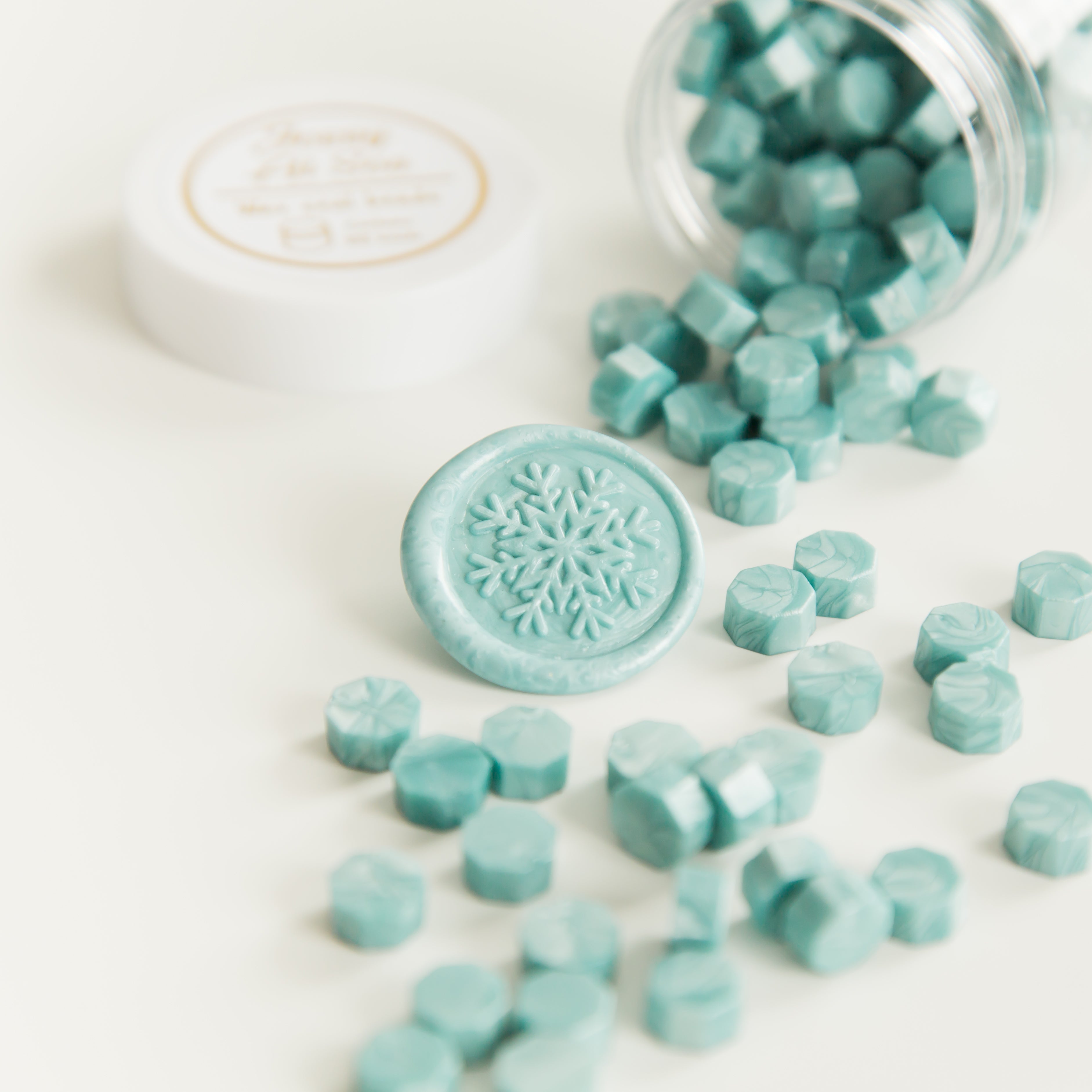 Aqua Blue Wax Seal Beads