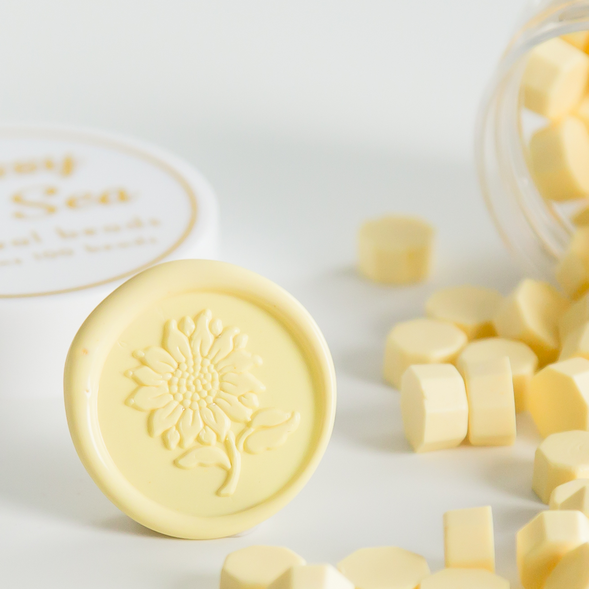 Pastel Yellow Wax Seal Beads