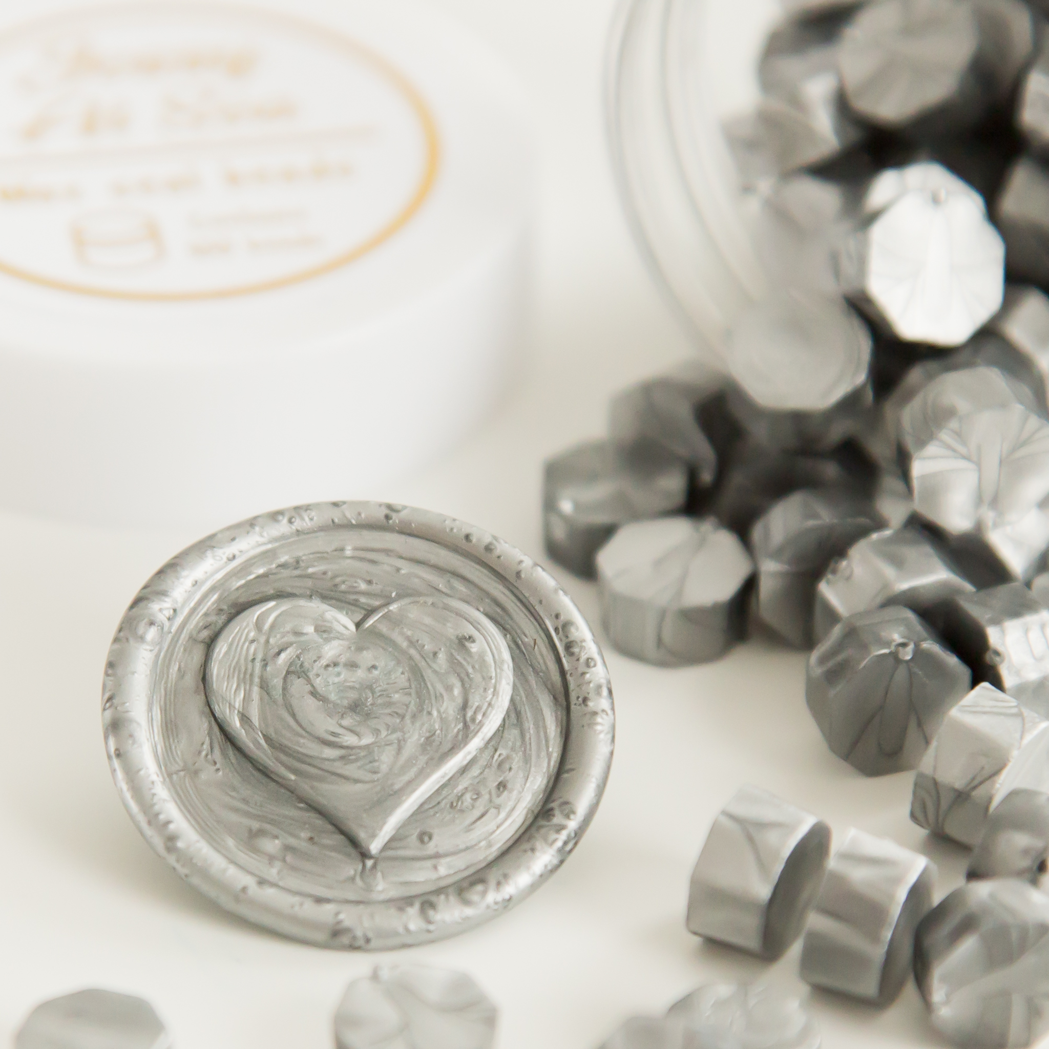 Silver Wax Seal Beads