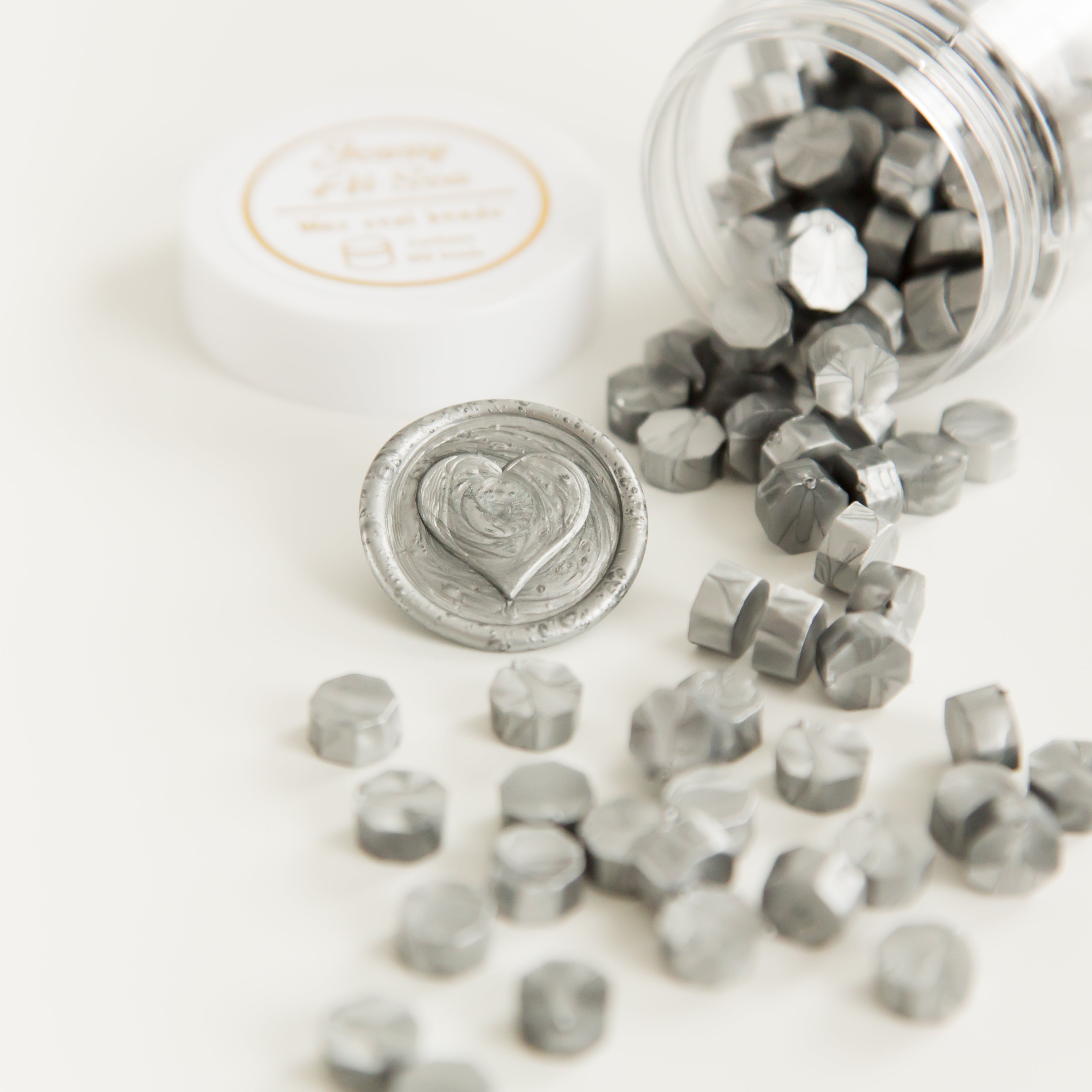 Silver Wax Seal Beads