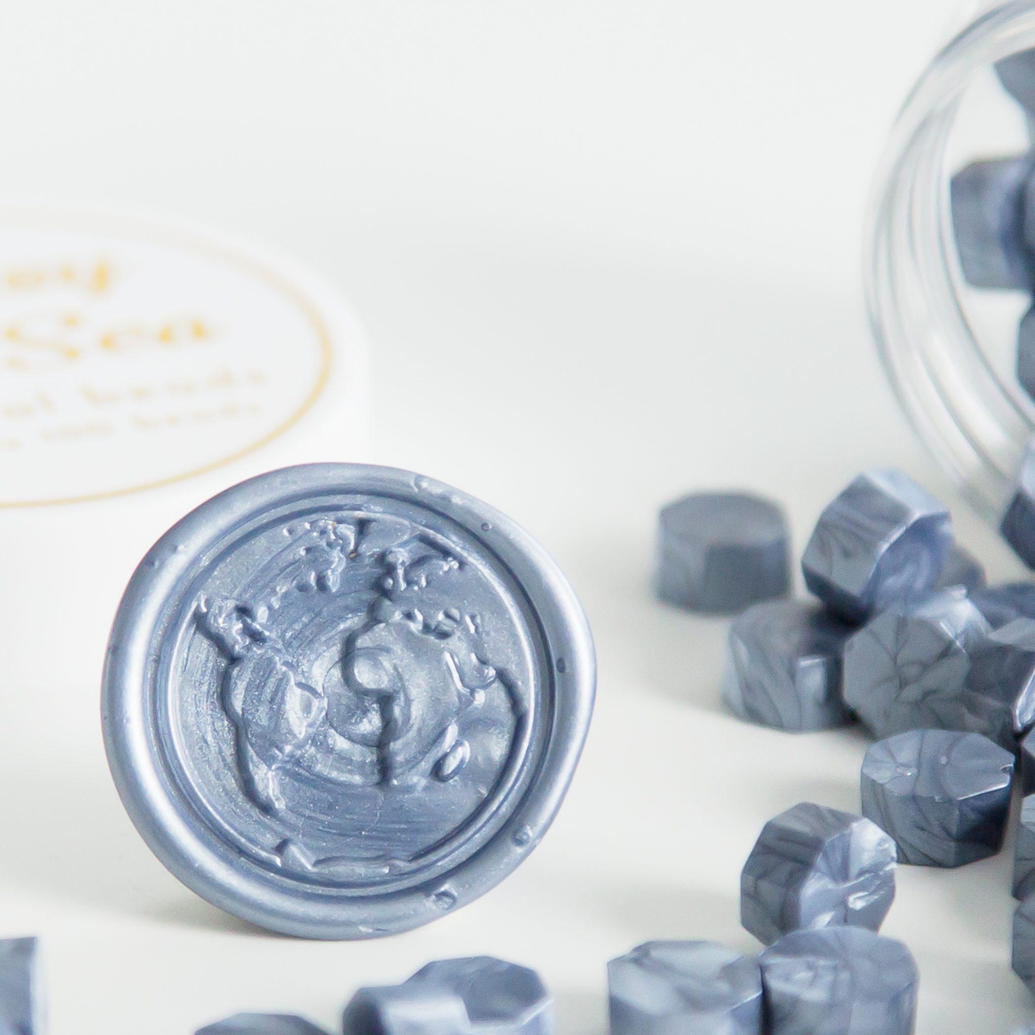Metallic Blue Wax Seal Beads