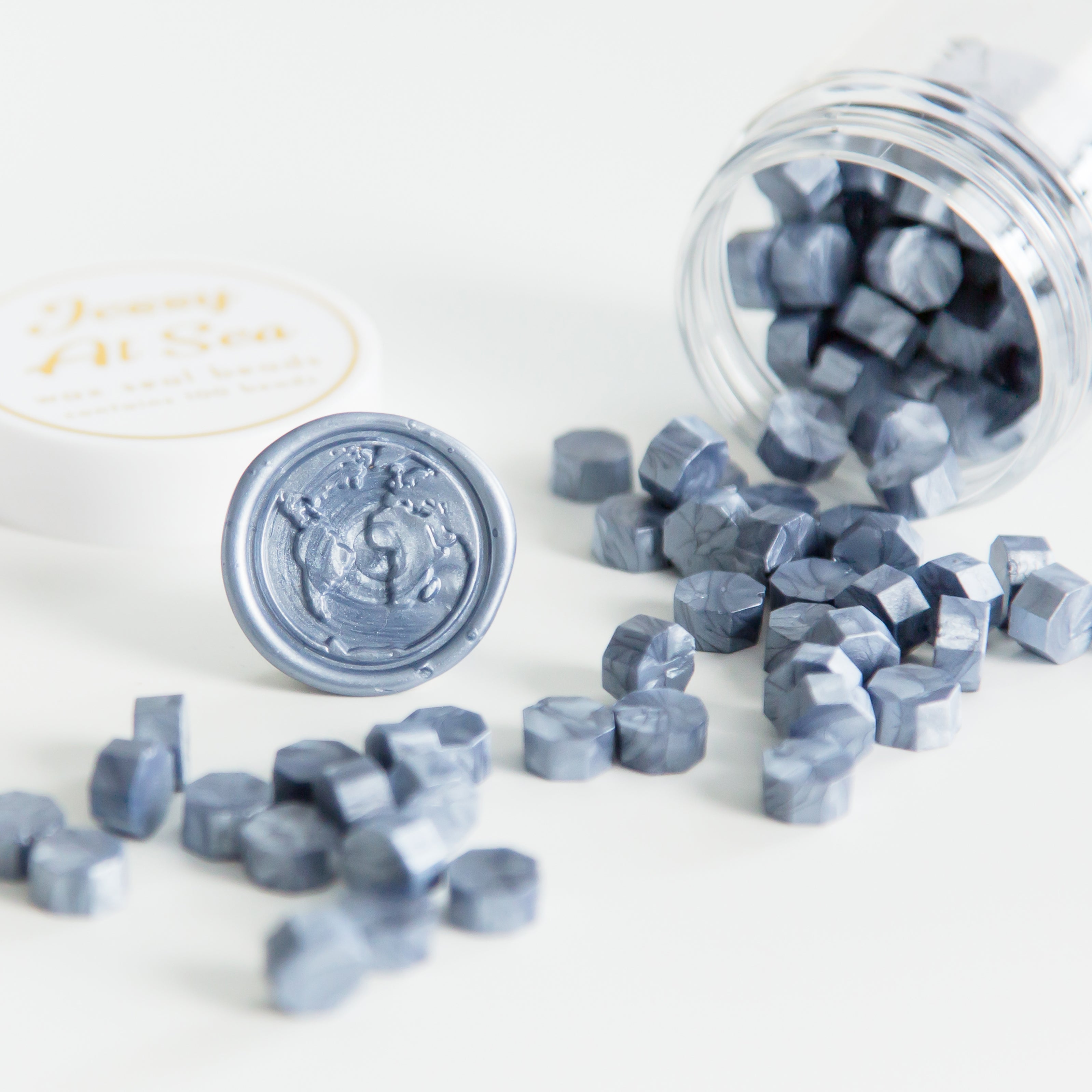 Metallic Blue Wax Seal Beads