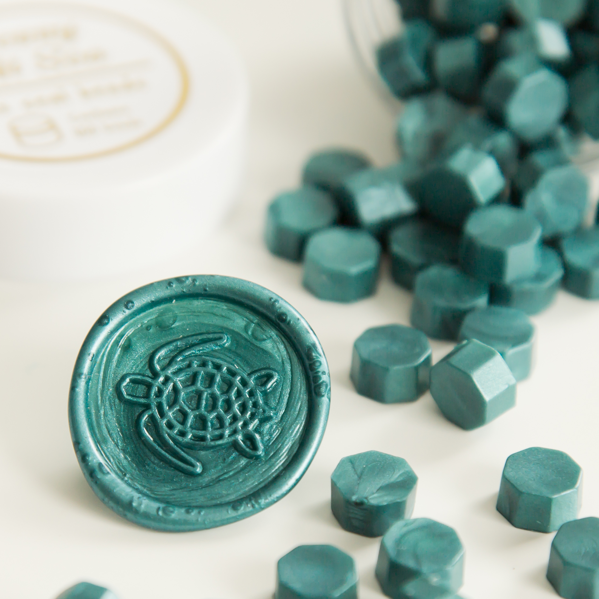 Marble Green Wax Seal Beads