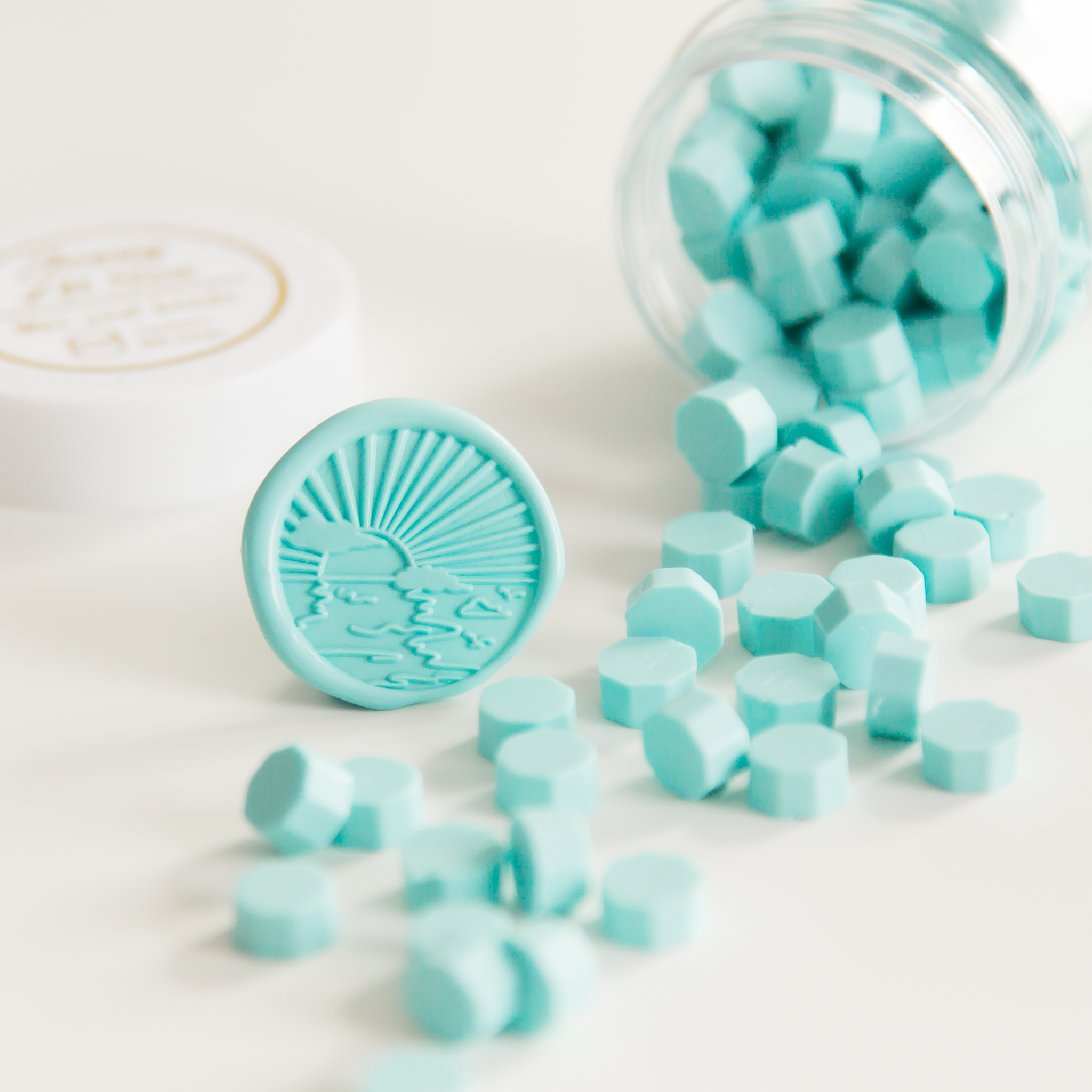 Baby Blue Wax Seal beads