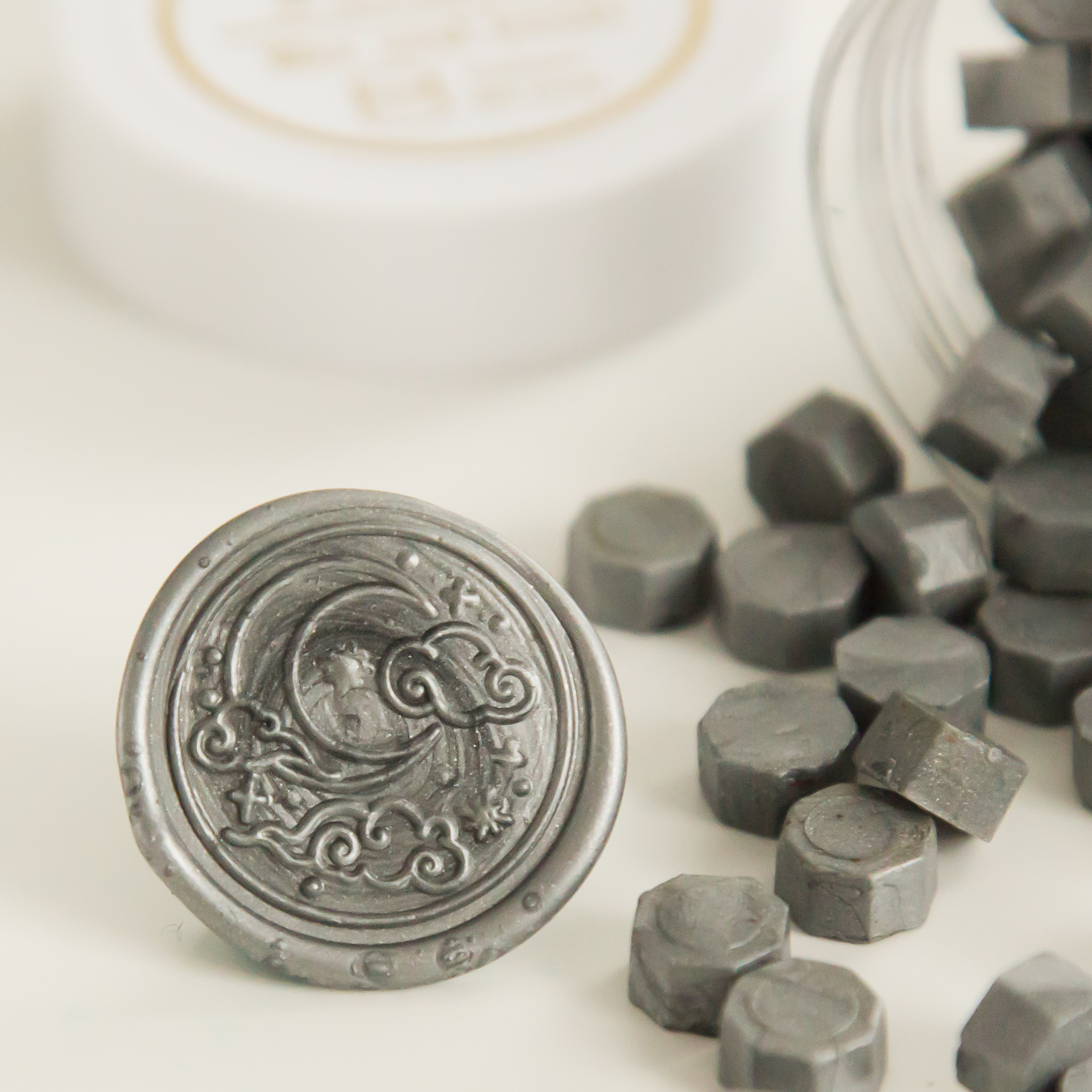 Stone Grey • Wax Seal Beads