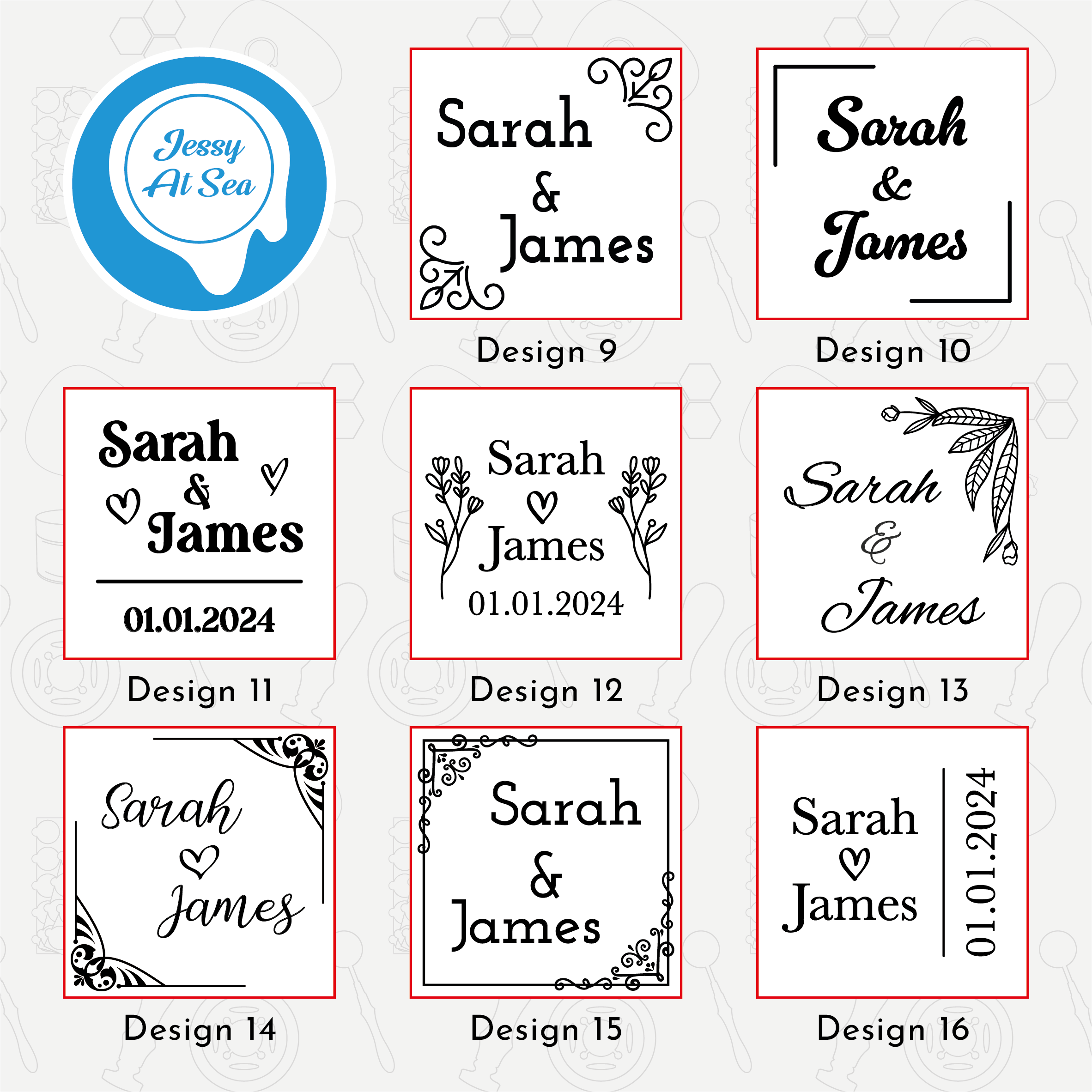 Gepersonaliseerde Bruiloft stempel • Keuze ontwerp