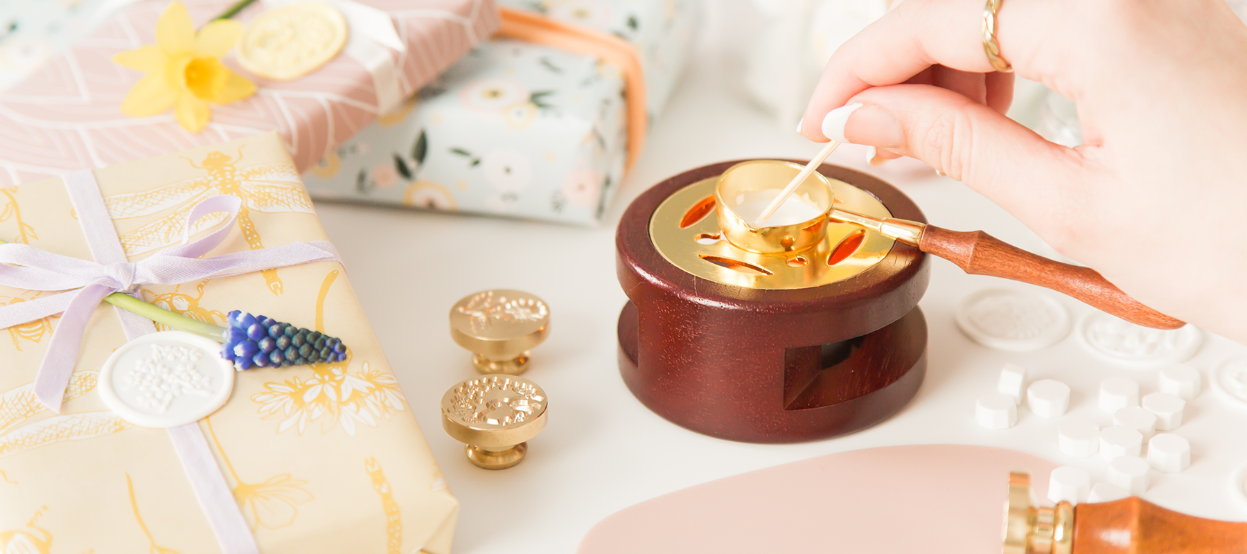 JessyAtSea Wax Seal Oven met smeltende wax en waxzegels