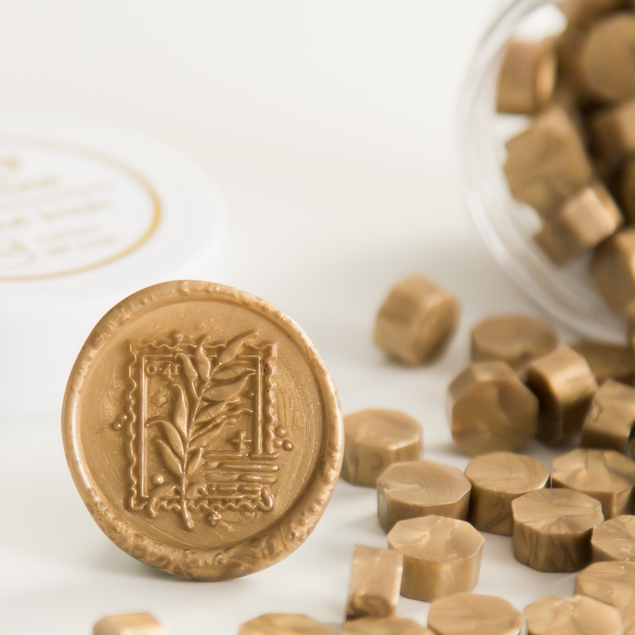 Antique Gold Wax Seal Beads