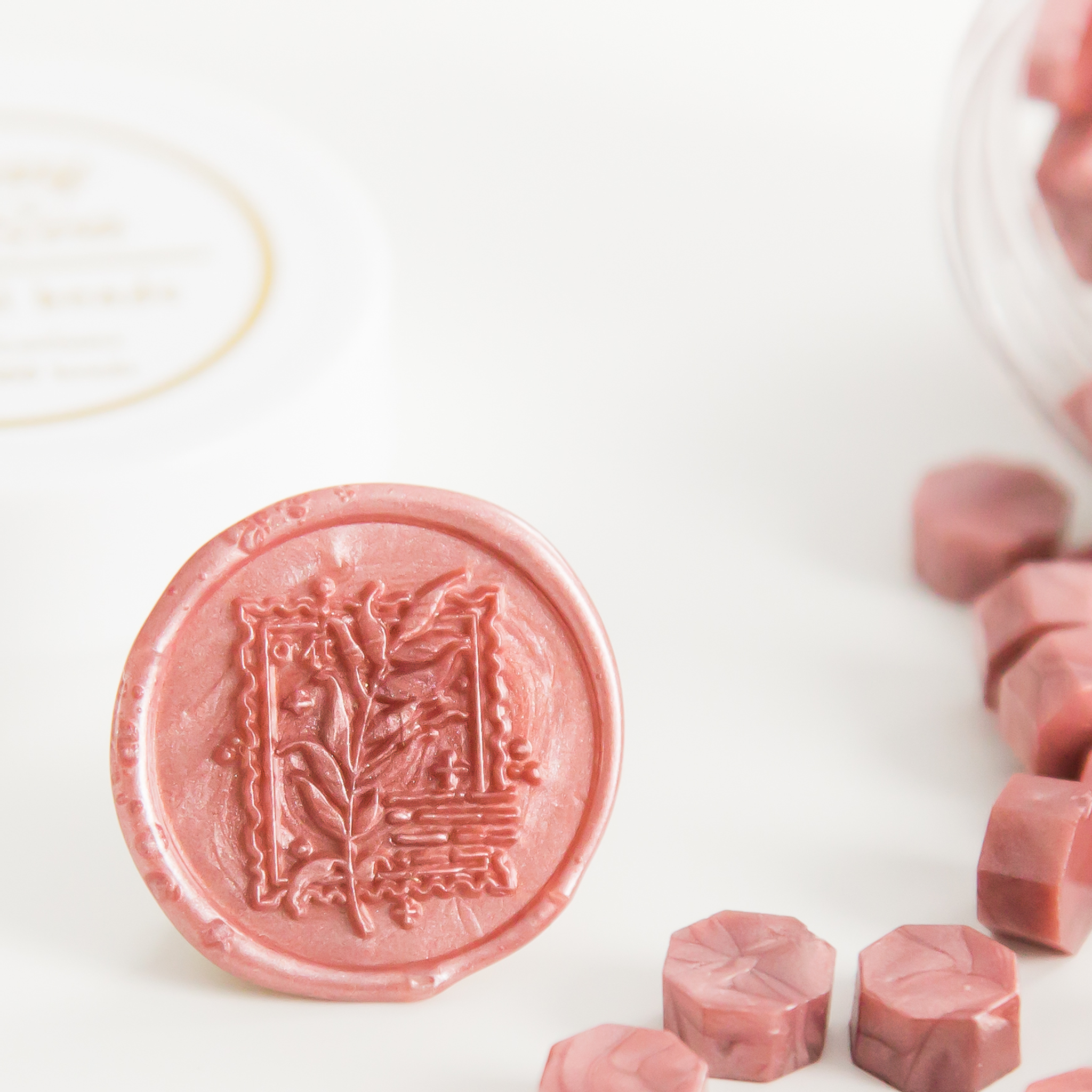 Dusty Rose Wax Seal Beads