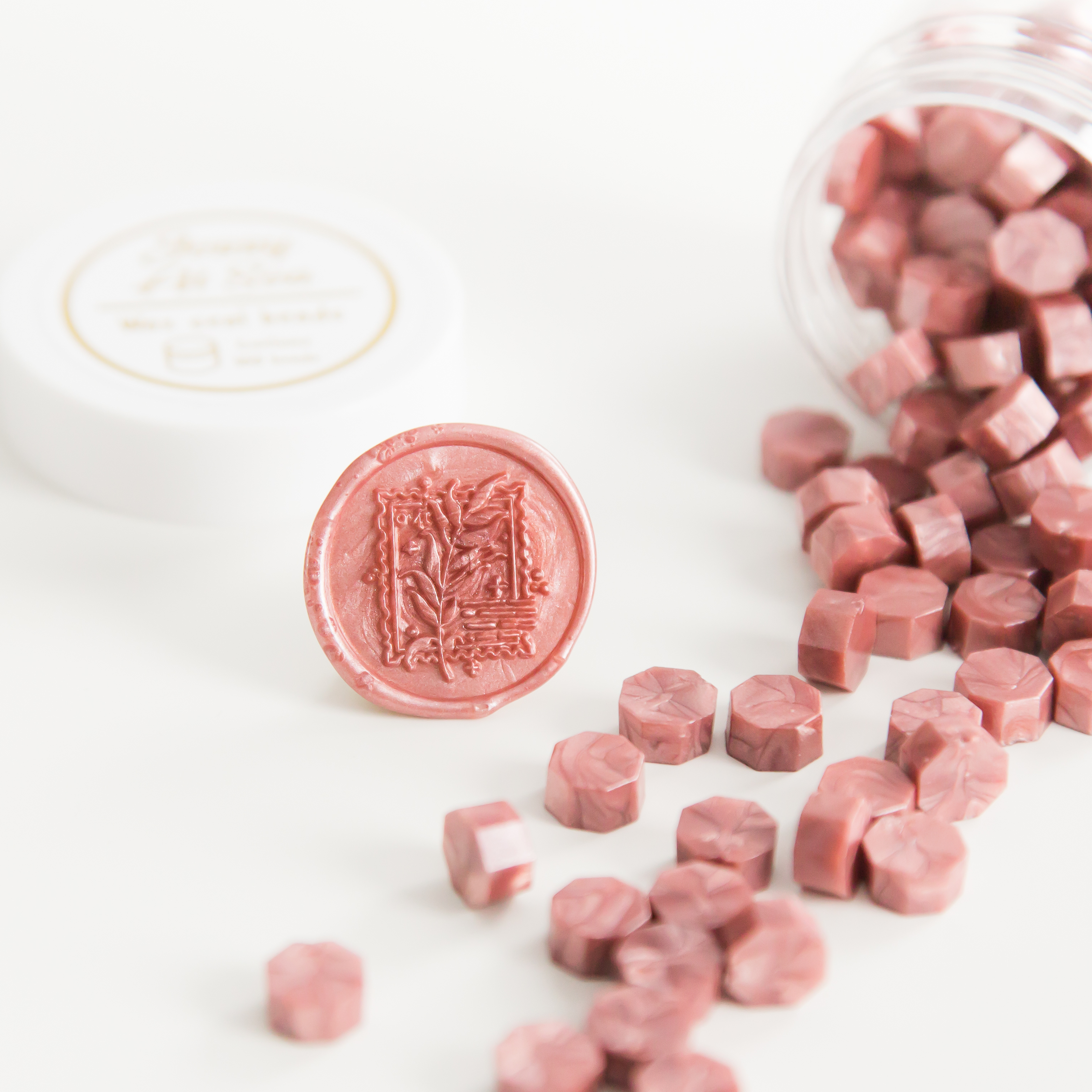 Dusty Rose Wax Seal Beads