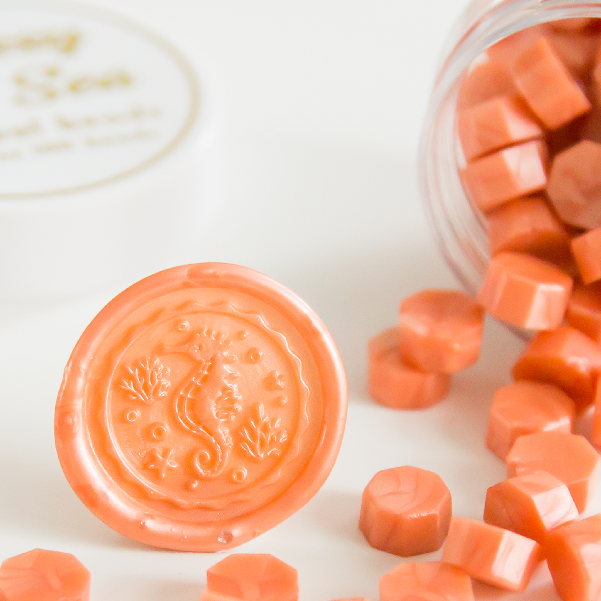 Coral • Wax Seal Beads