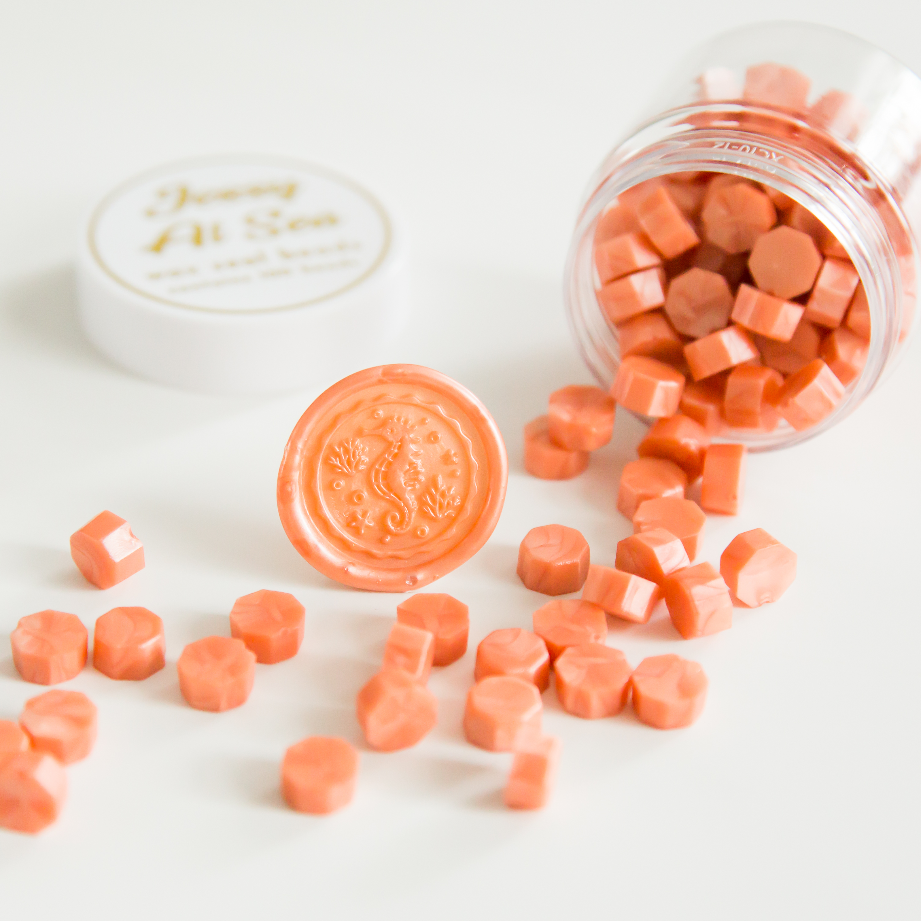 Coral • Wax Seal Beads