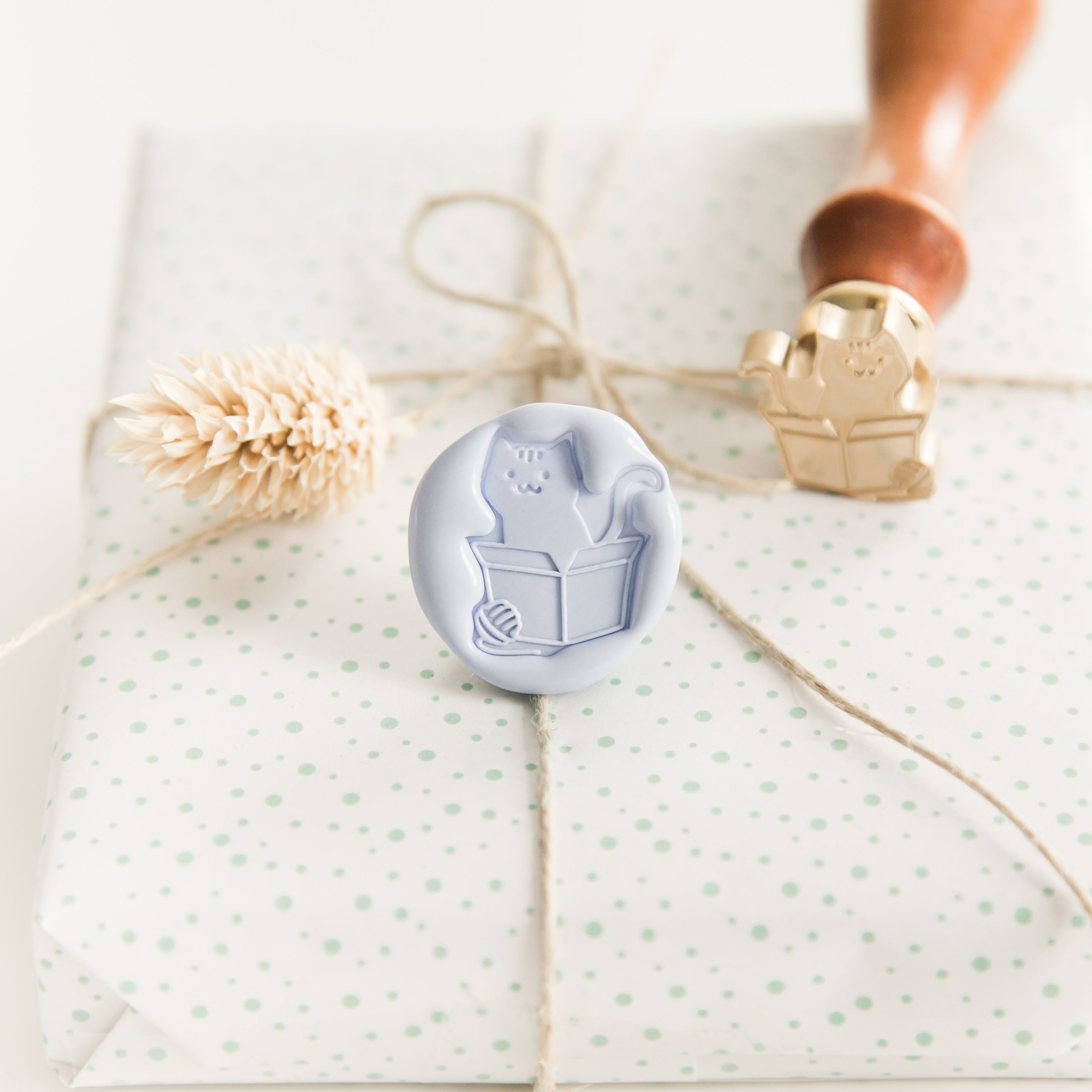 Kat in een Doos Wax Stempel