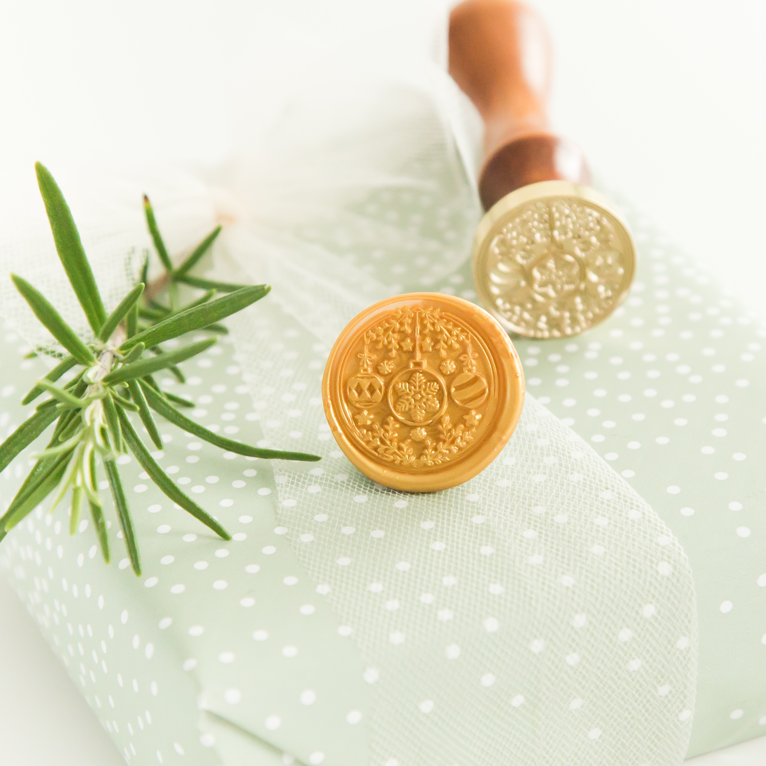 Christmas Baubles Wax Stamp