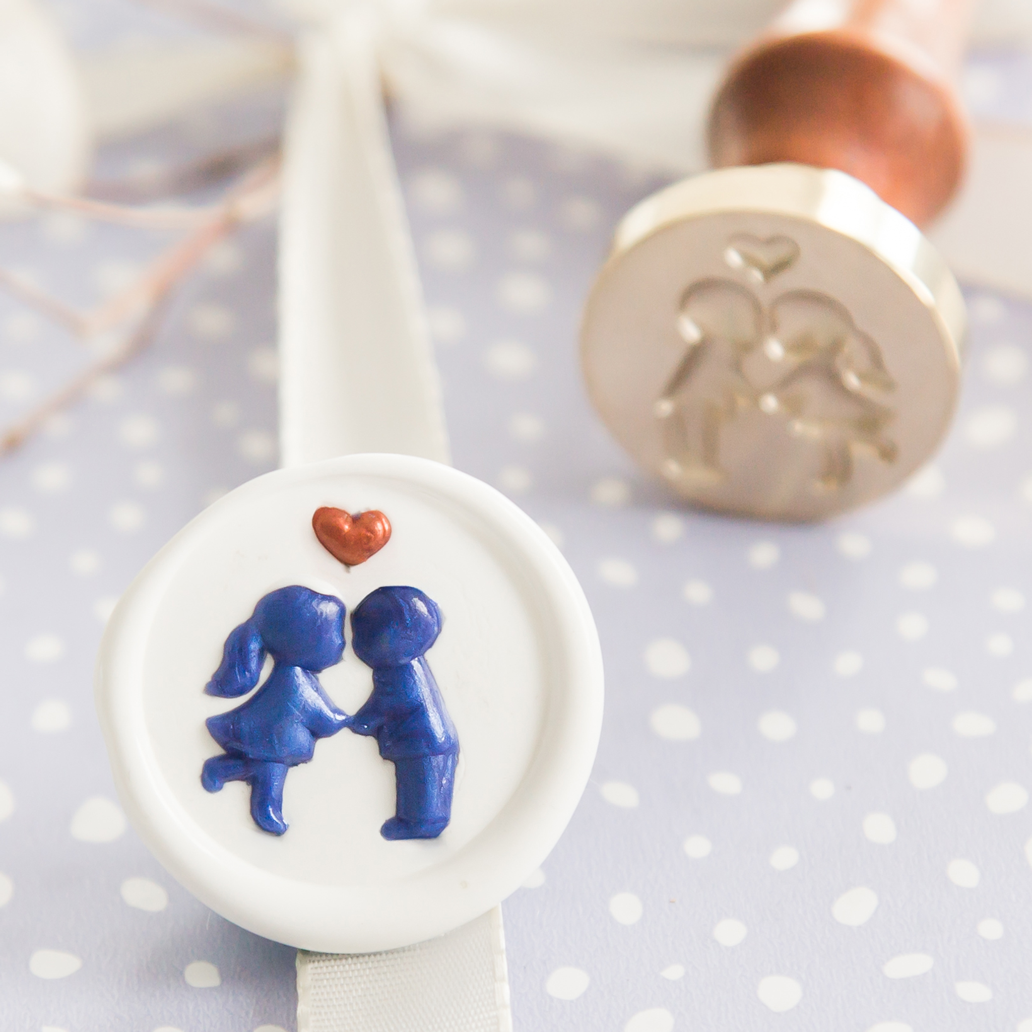 3D Kussend Paar Wax Stempel