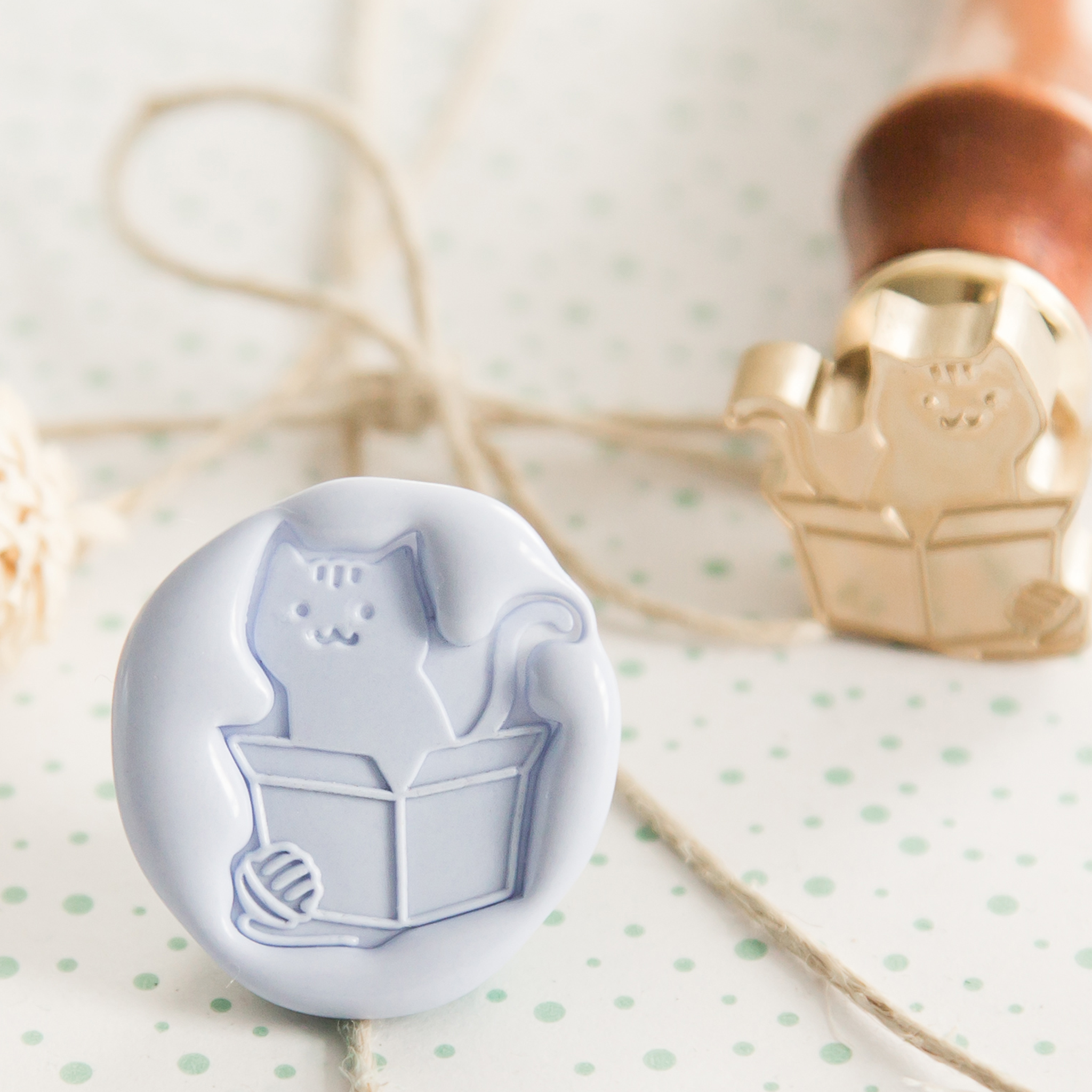 Kat in een Doos Wax Stempel