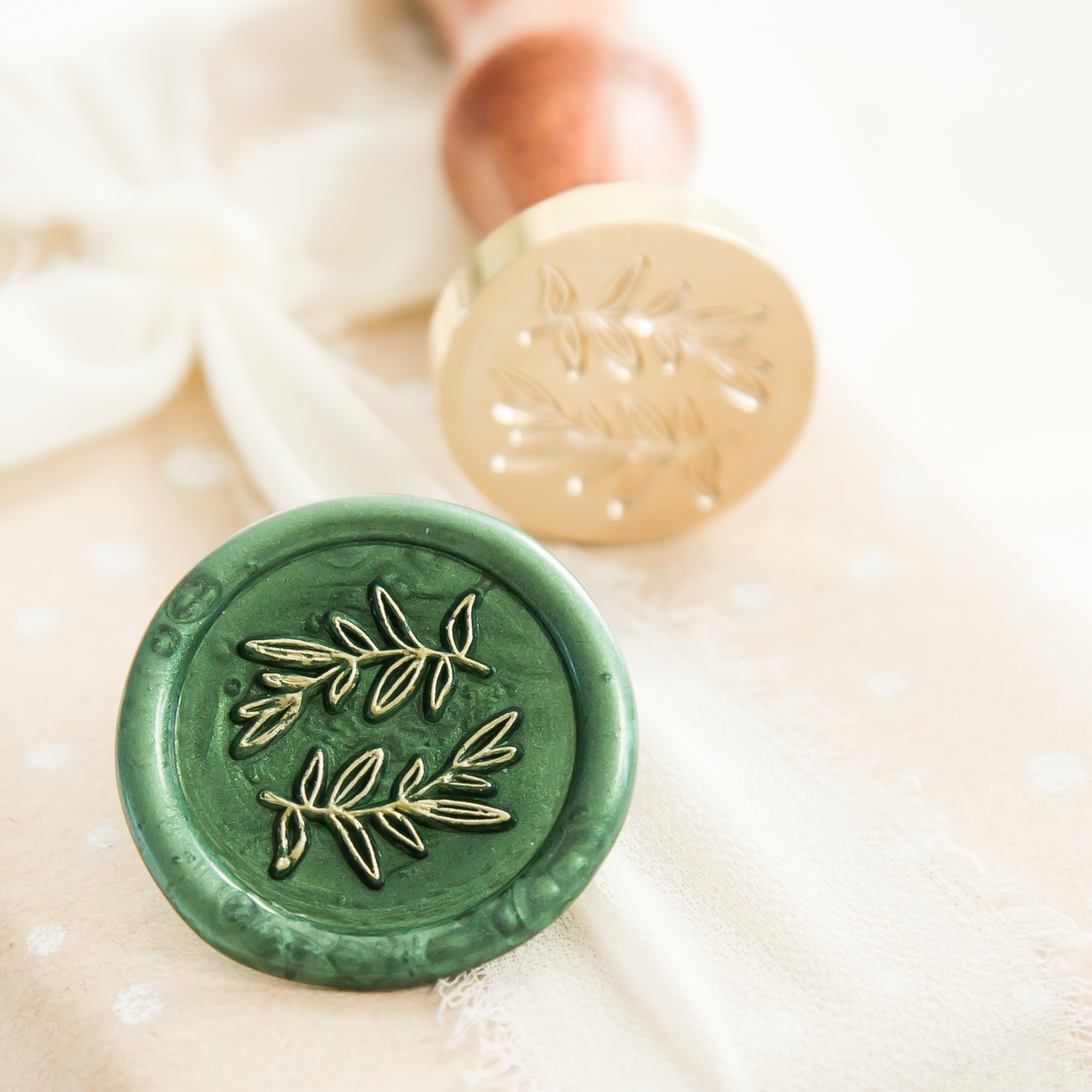Olijf Takjes Wax Stempel