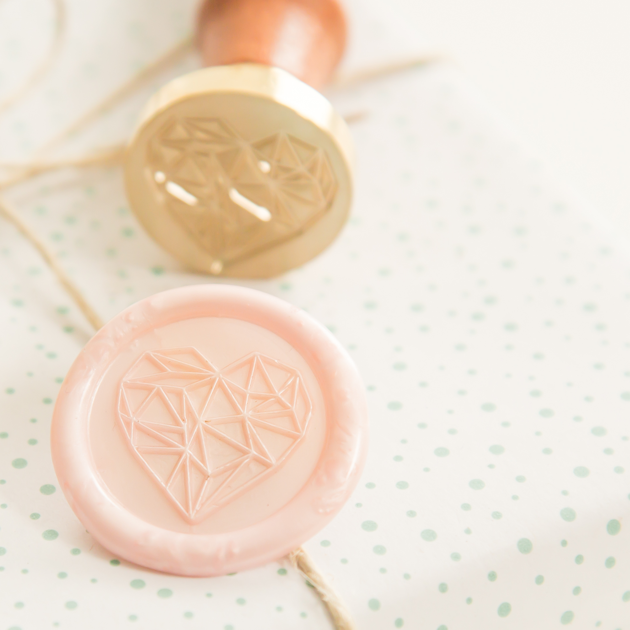 Hexagon Hart Wax Stempel