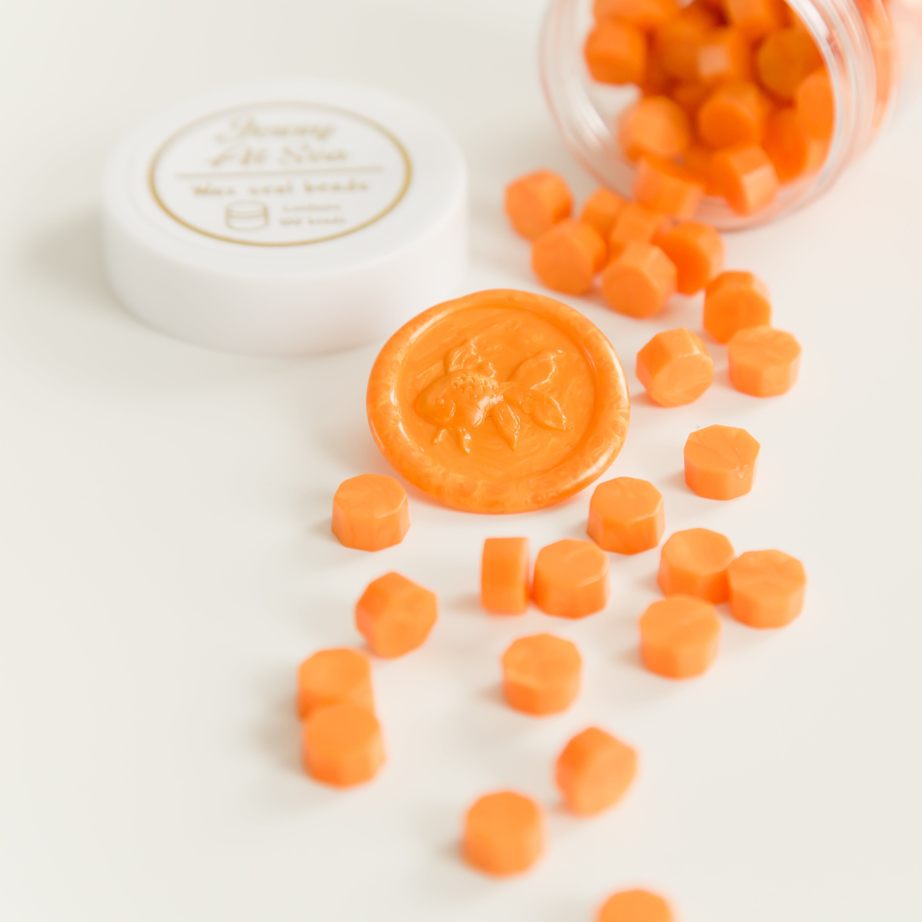 Orange • Wax Seal Beads