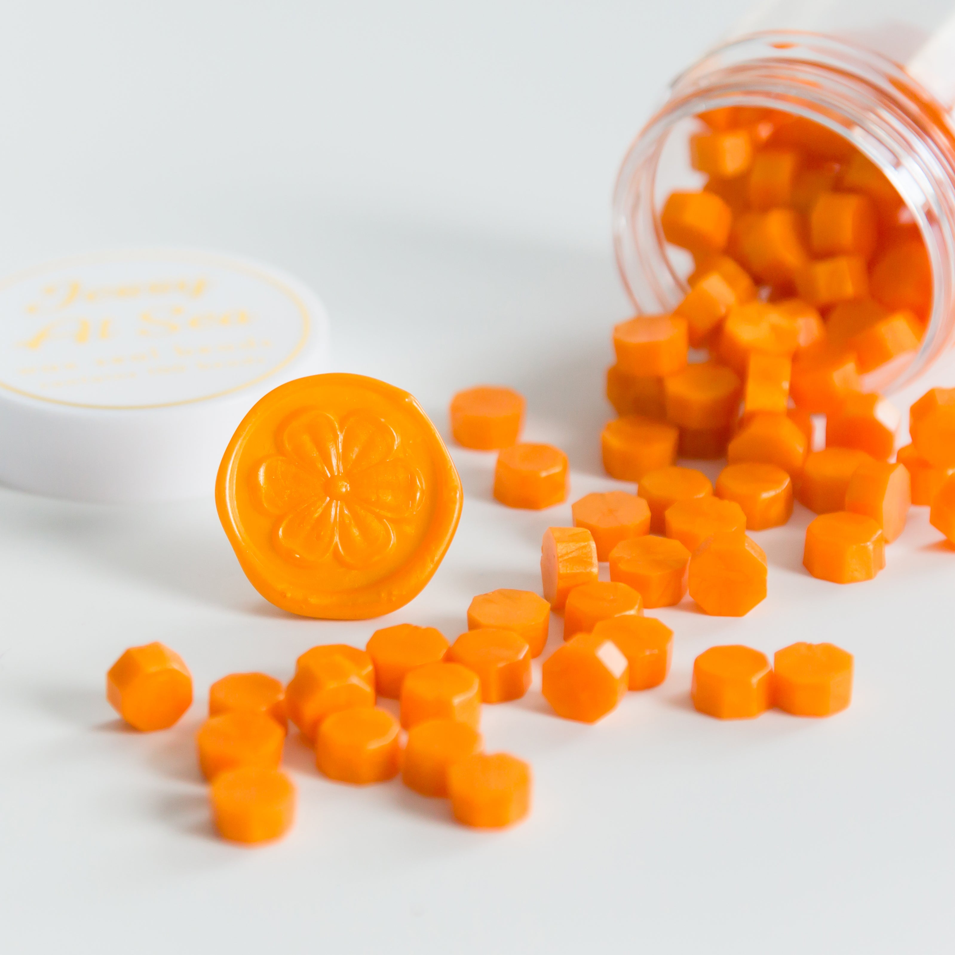 Orange Wax Seal Beads