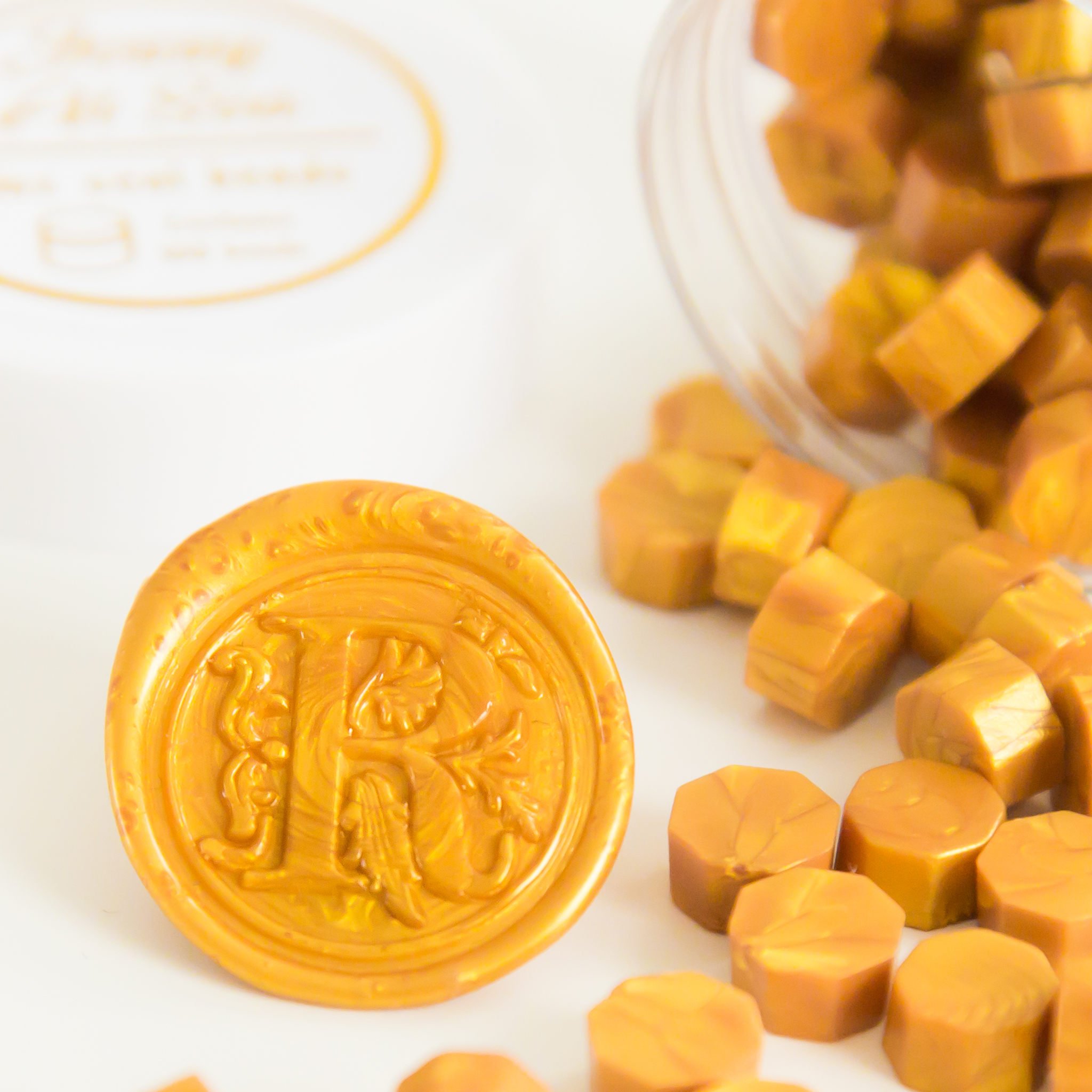 Gold Wax Seal Beads