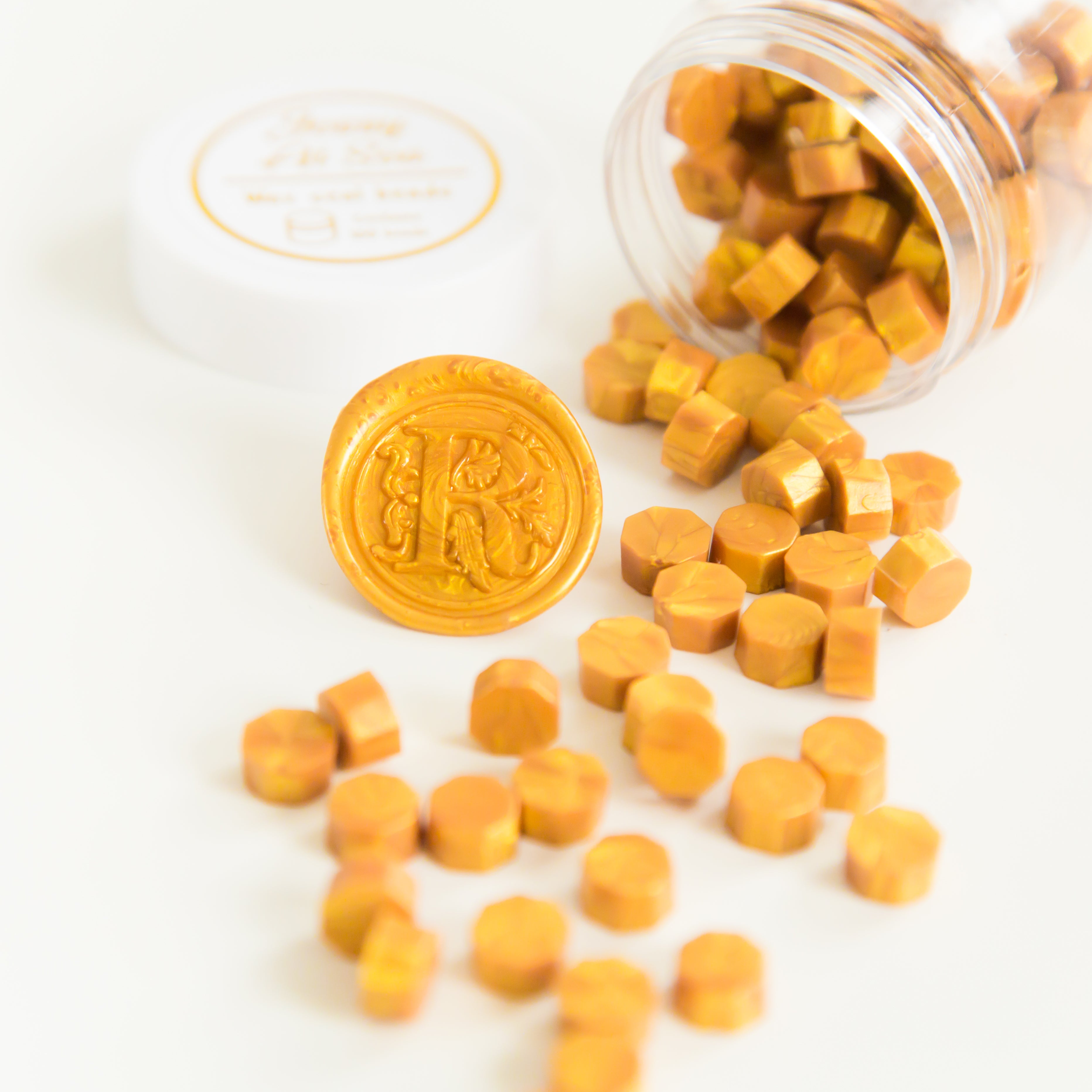 Gold Wax Seal Beads