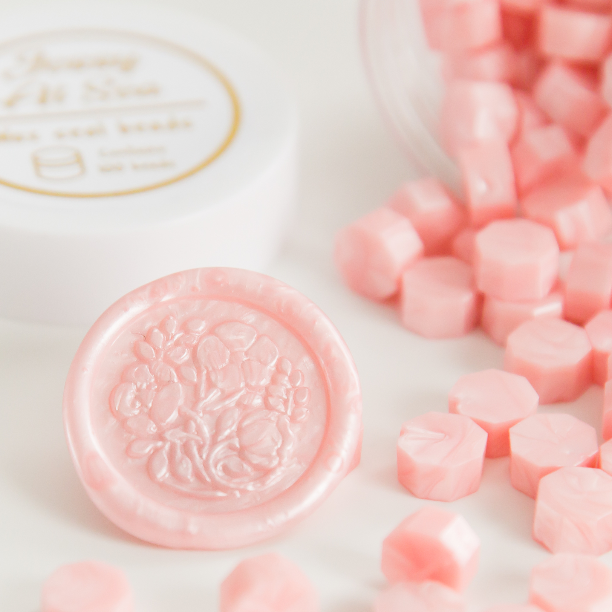 Blush Pink Wax Seal Beads