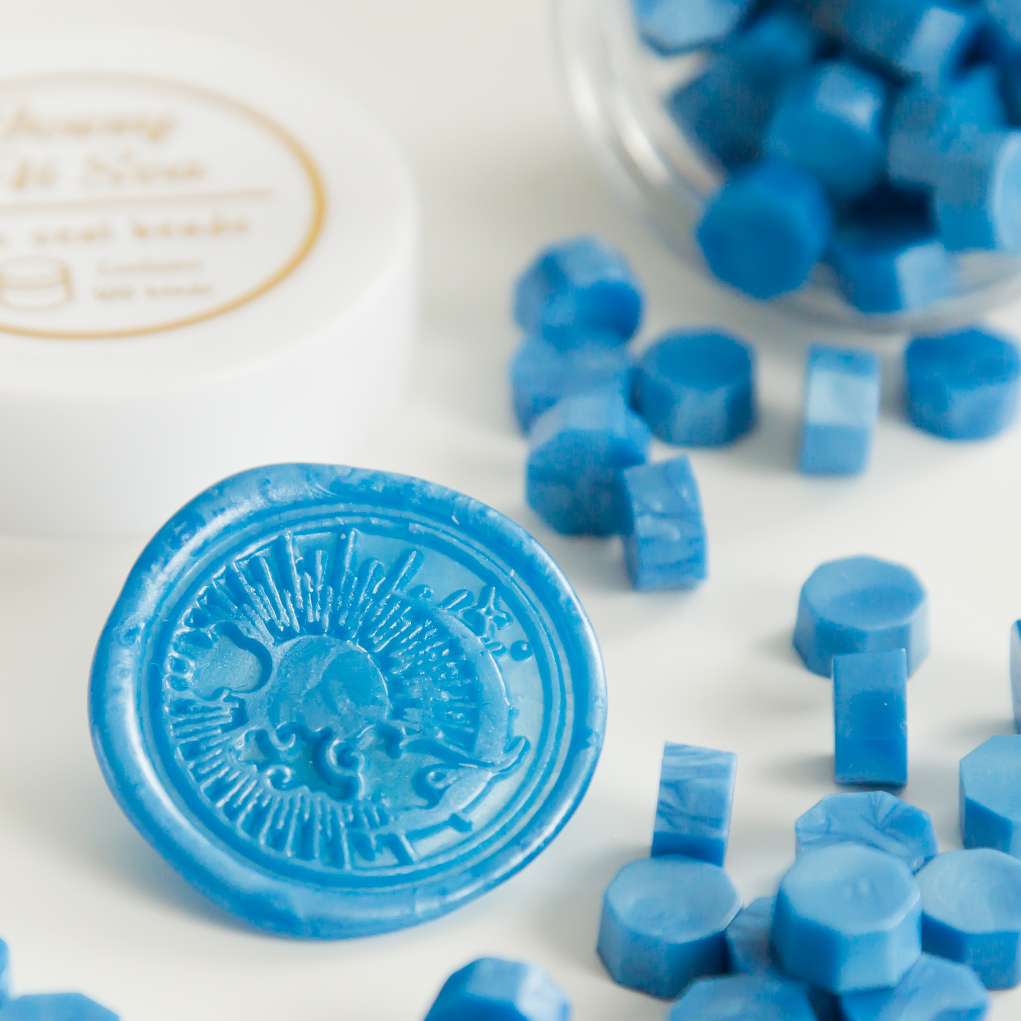 Sapphire Blue Wax Seal Beads