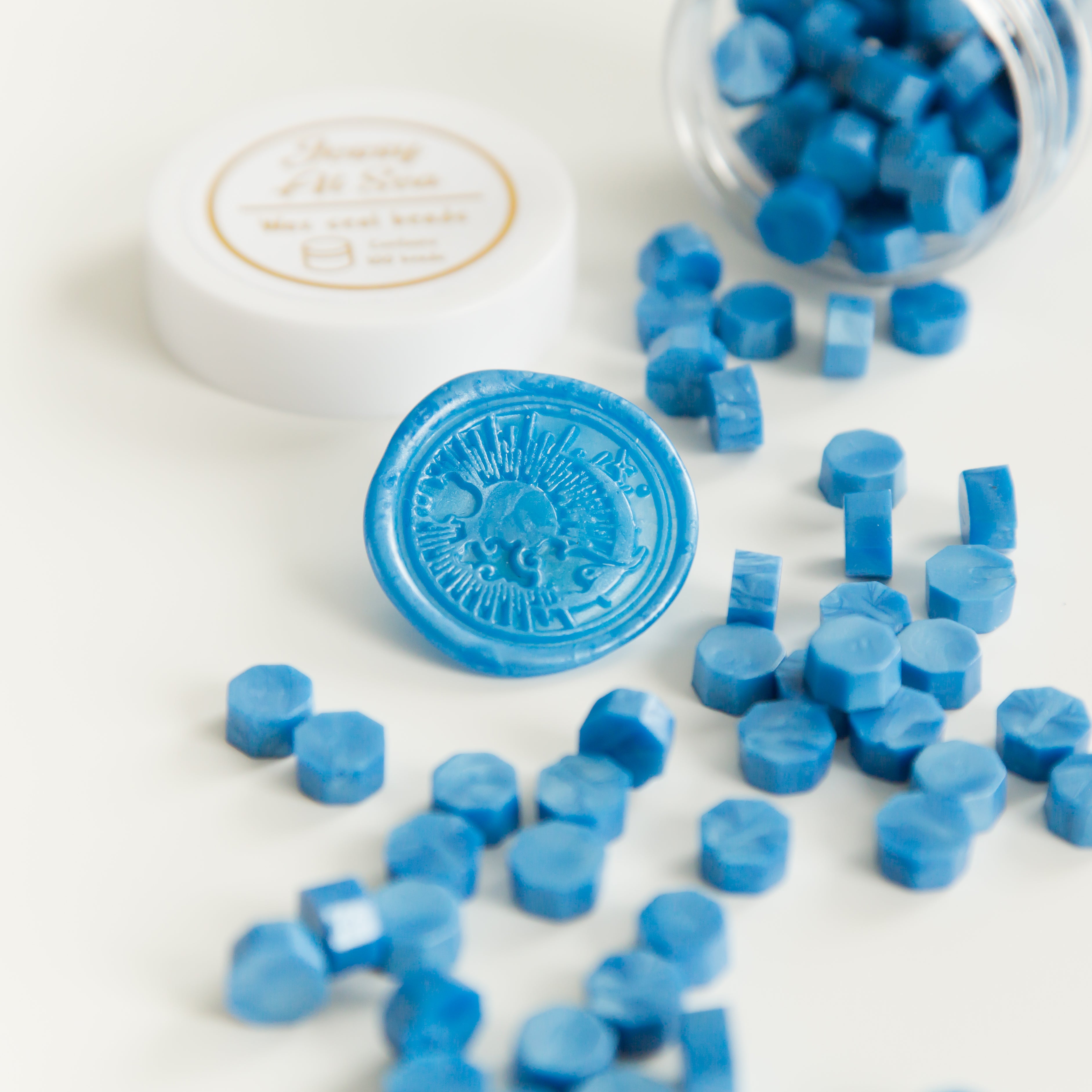 Sapphire Blue Wax Seal Beads