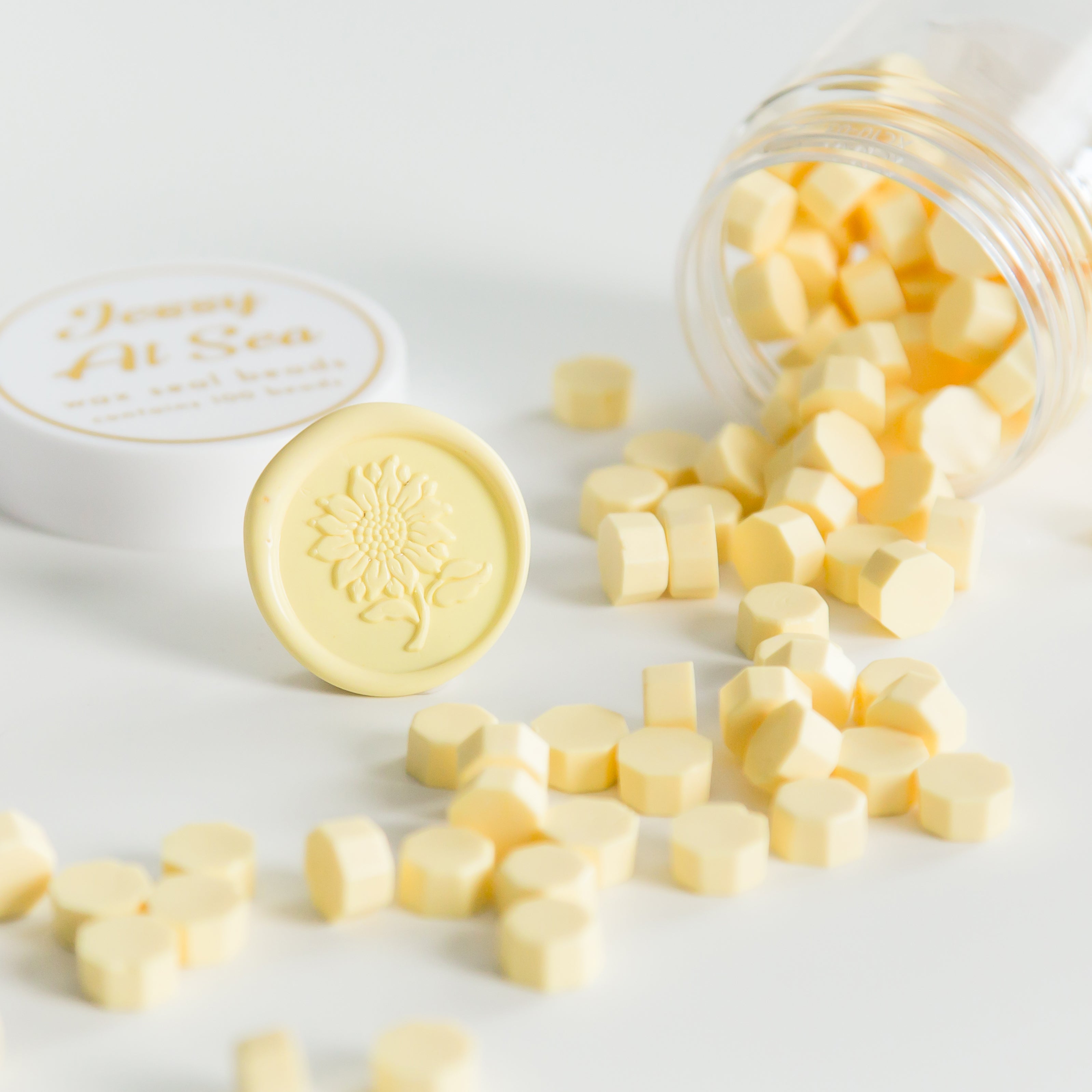 Pastel Yellow Wax Seal Beads
