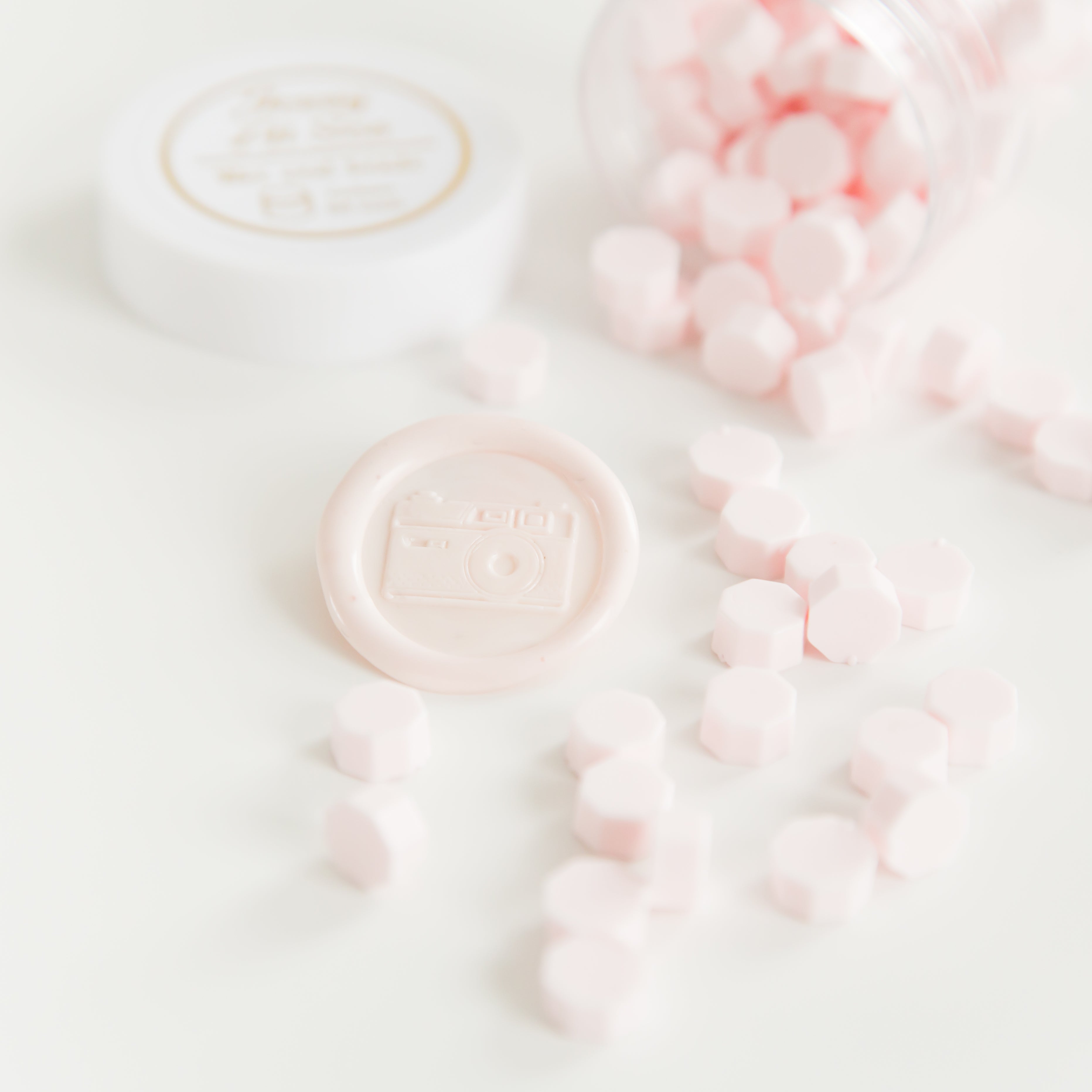 Pastel Pink Wax Seal Beads