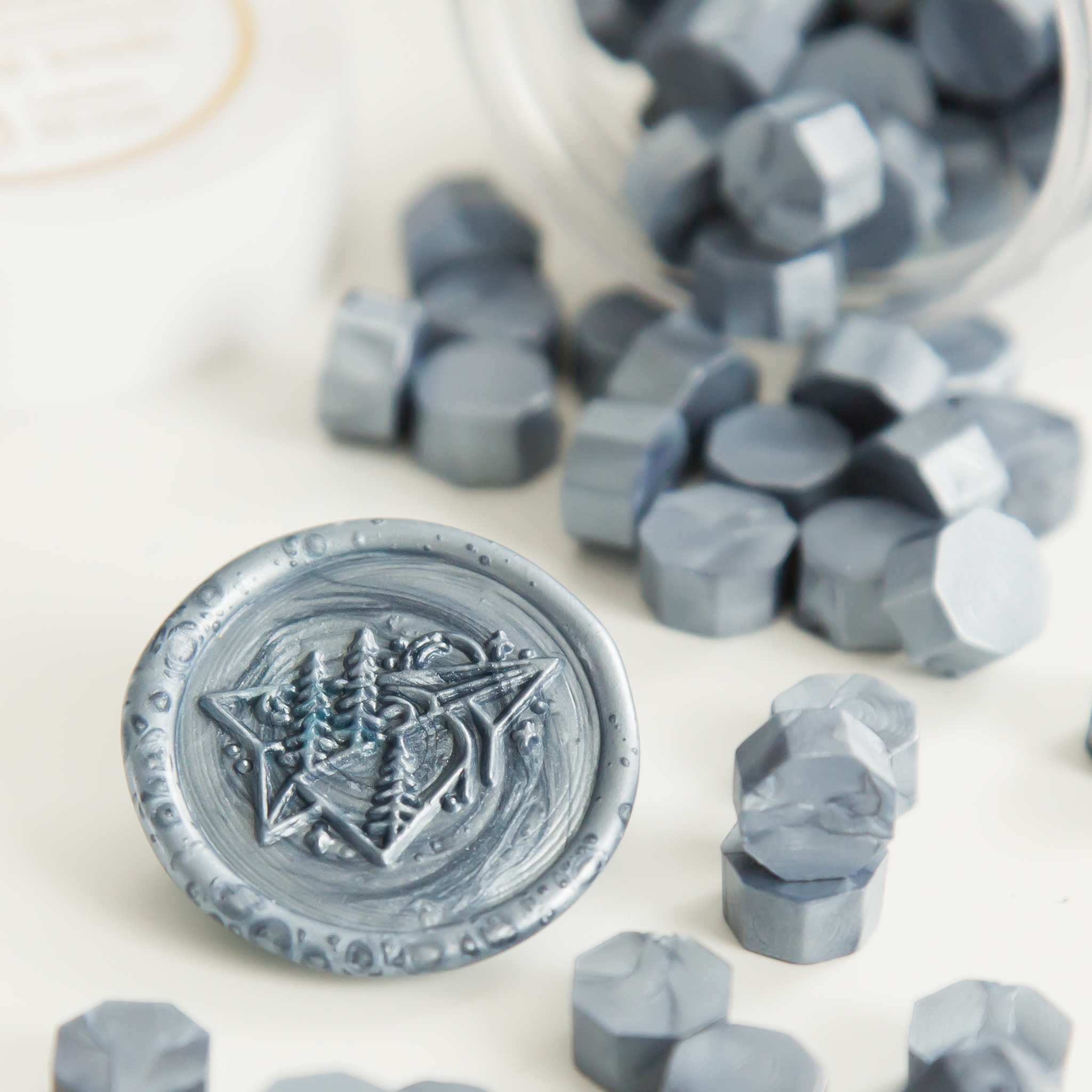 Metallic Blue Wax Seal Beads