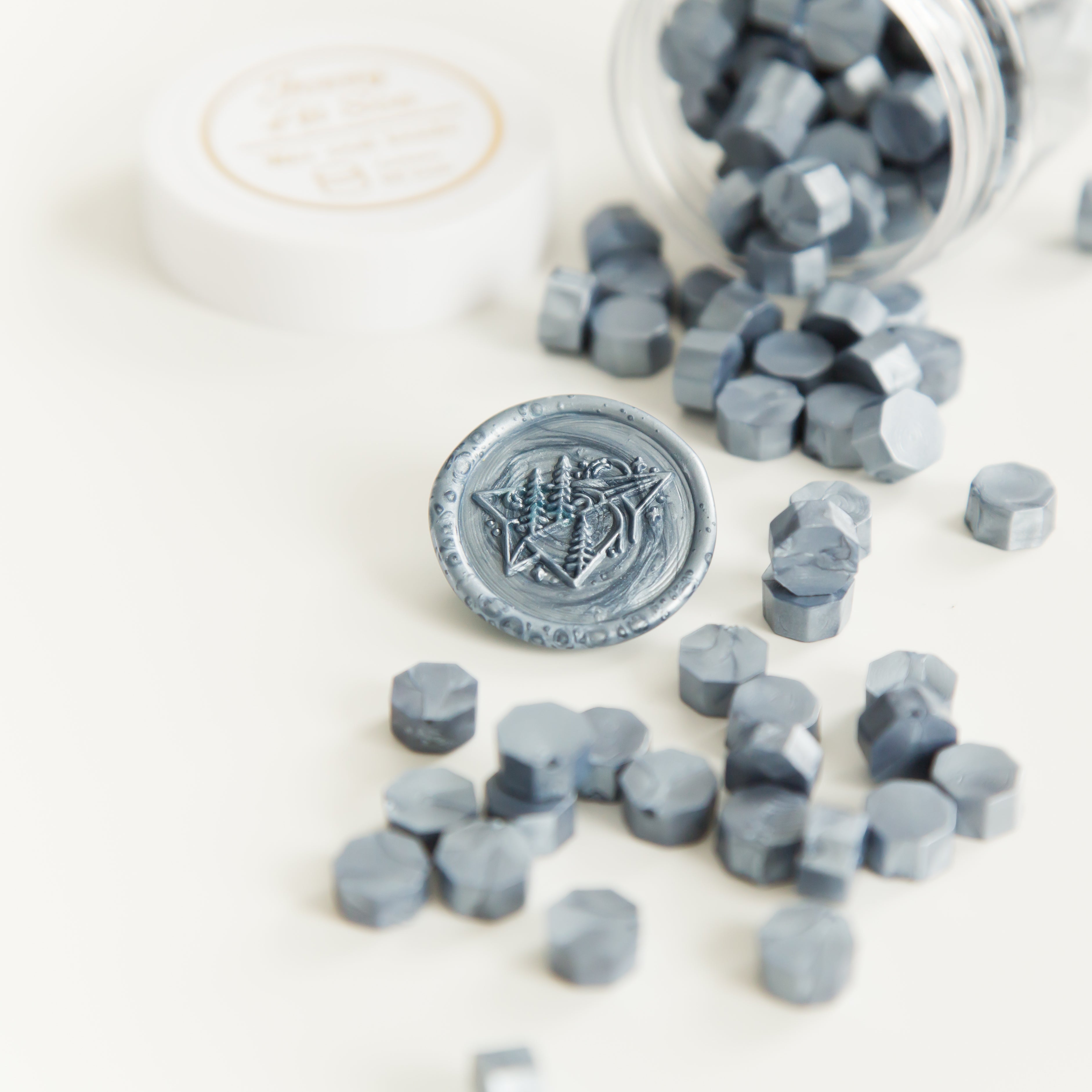Metallic Blue Wax Seal Beads