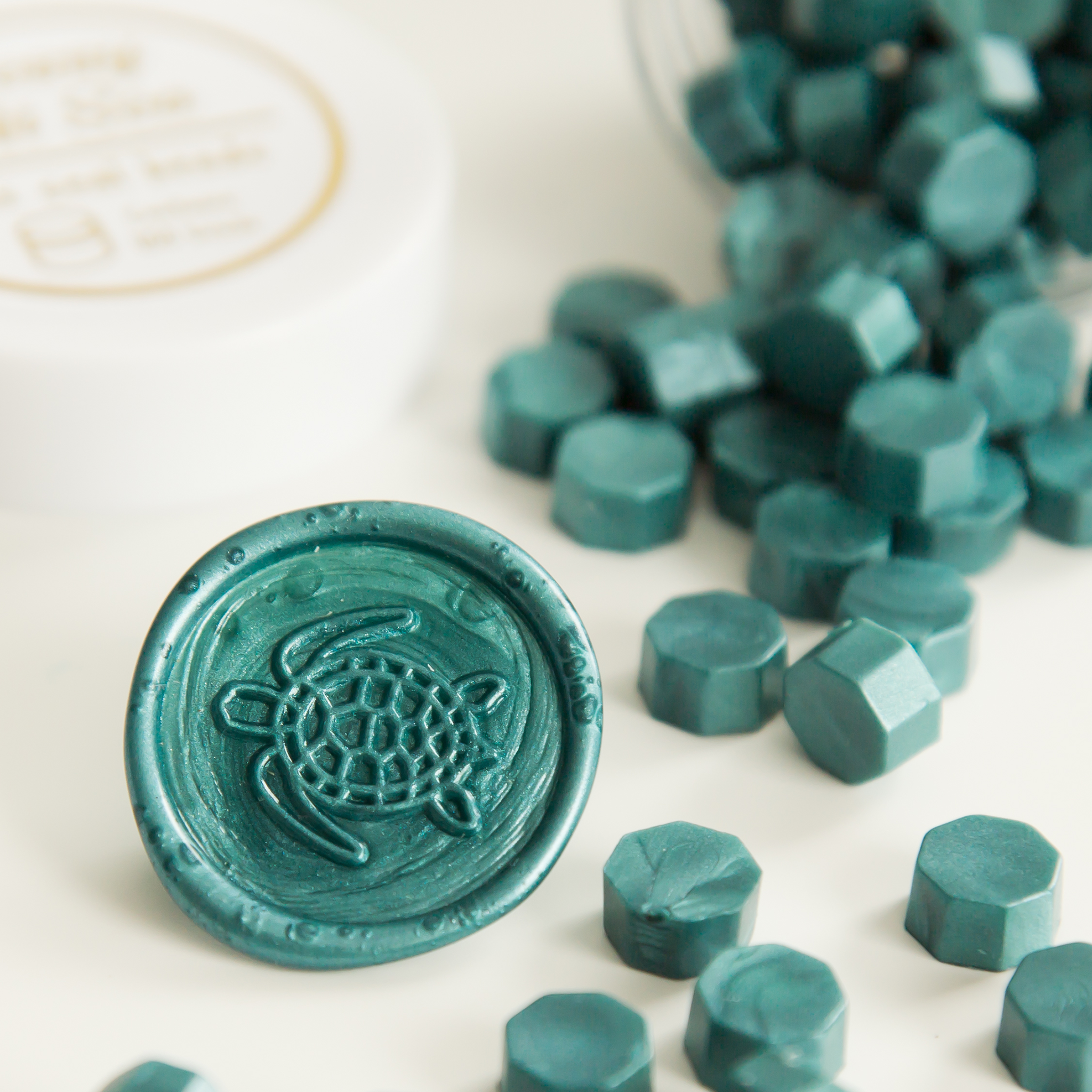 Marble Green • Wax Seal Beads