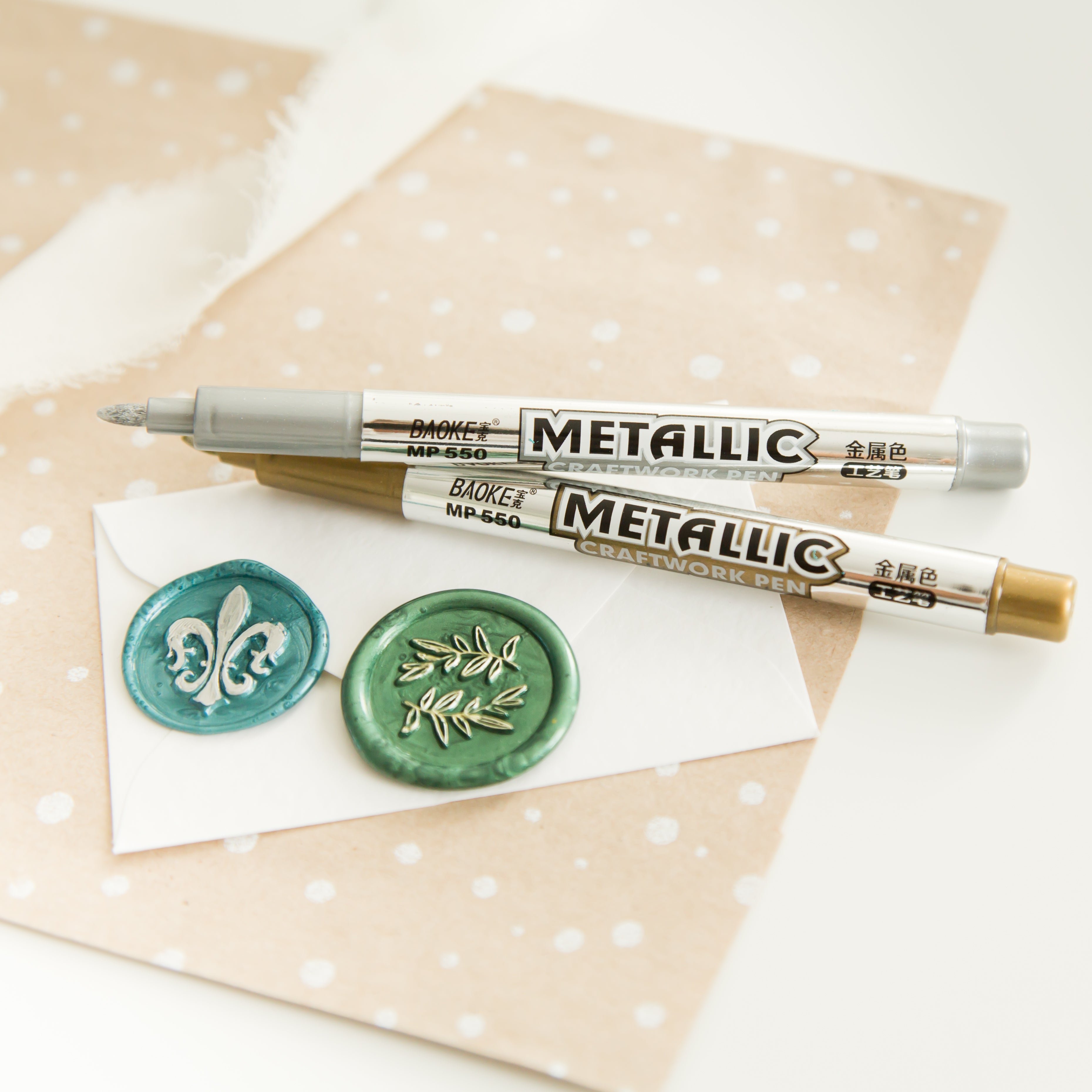 Wachssiegel-Stift • Silber & Gold
