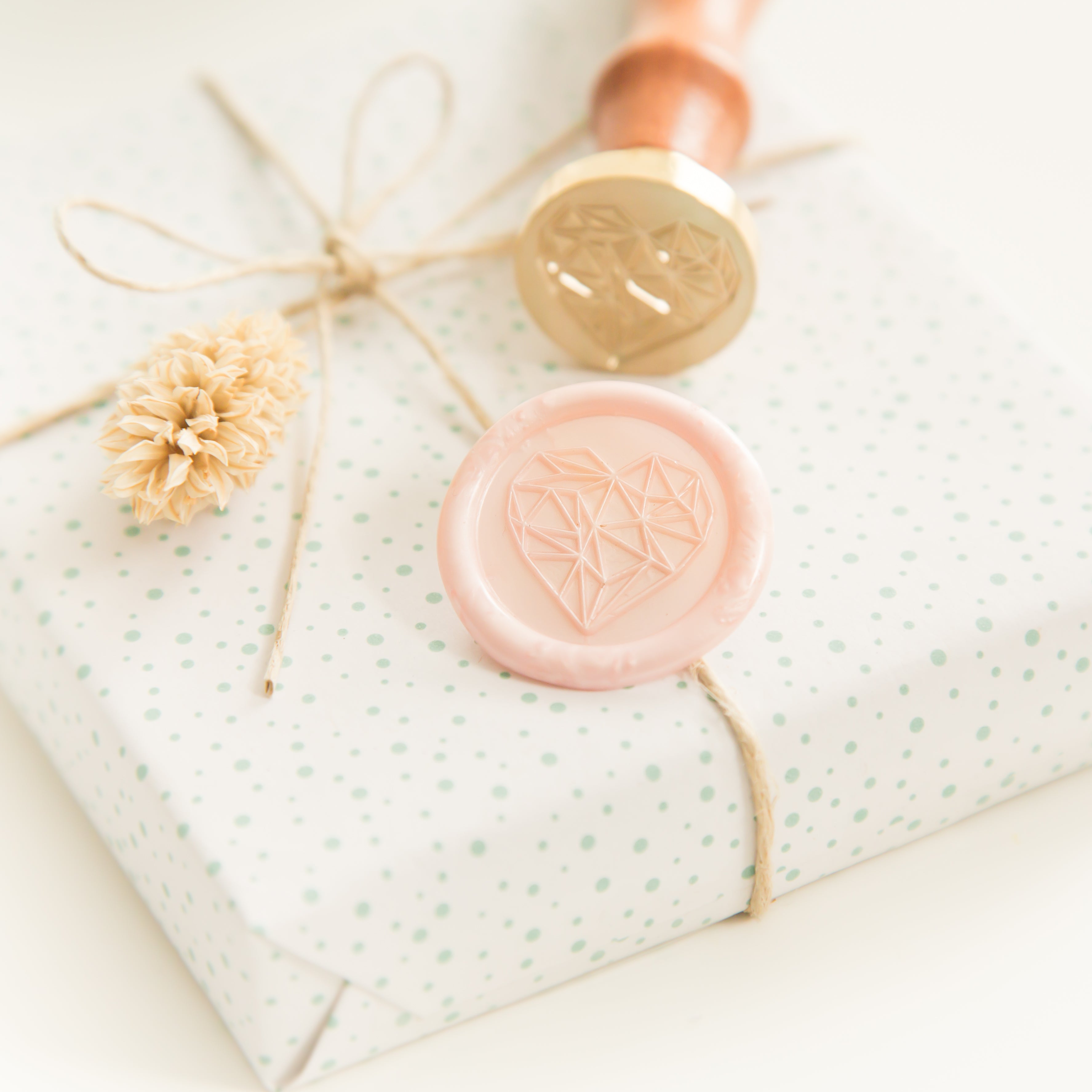 Hexagon Hart Wax Stempel