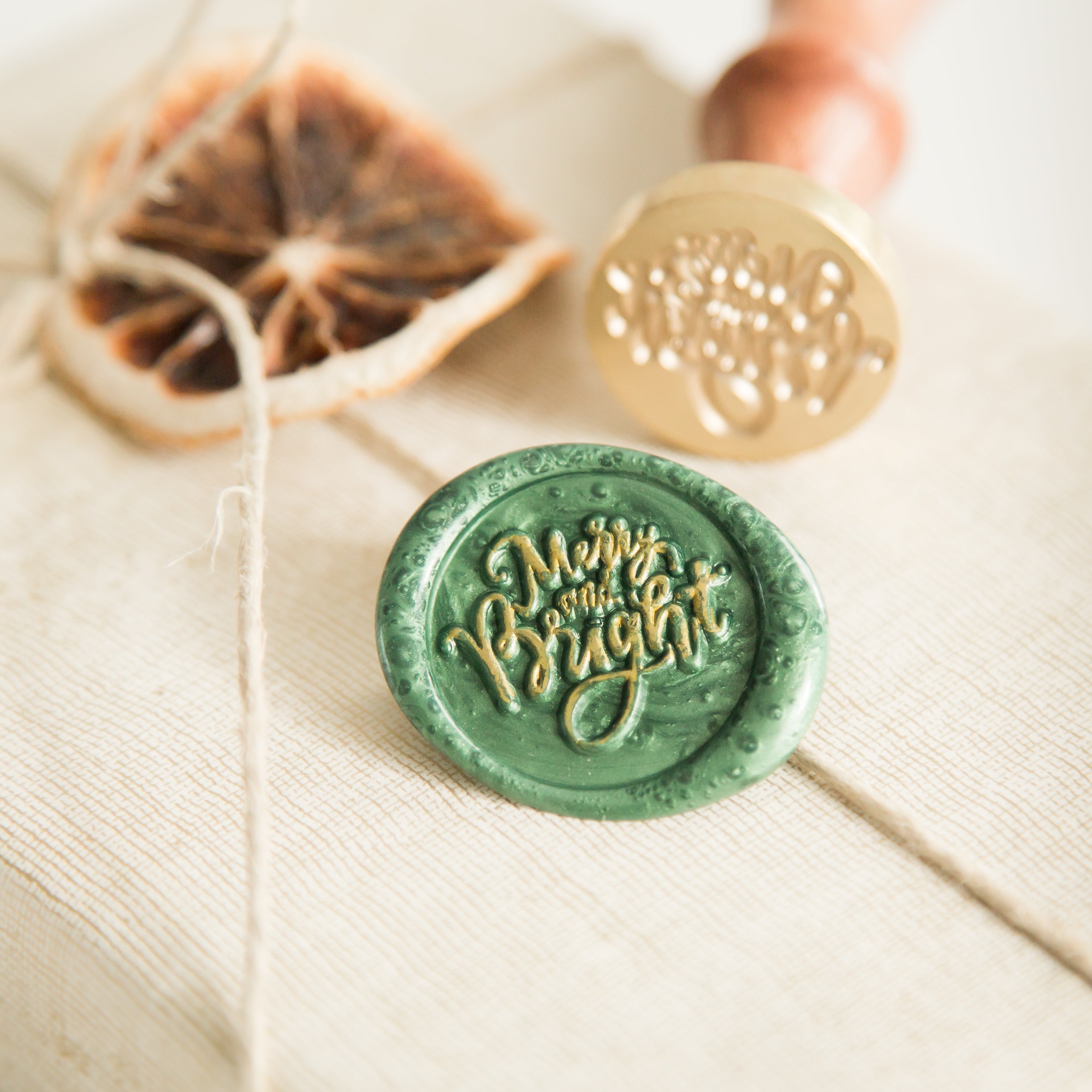 Merry and Bright Wax Stempel