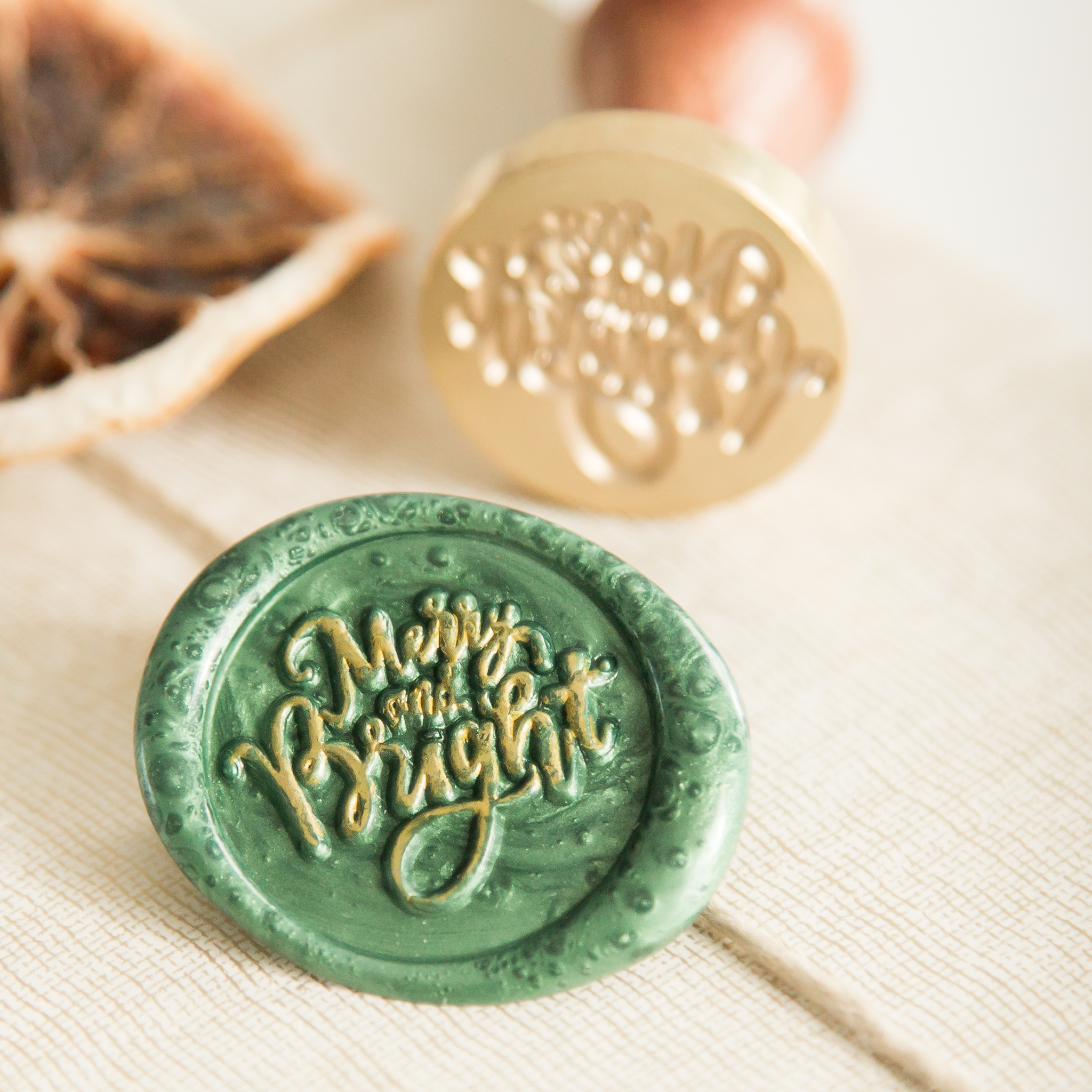 Merry and Bright Wax Stempel